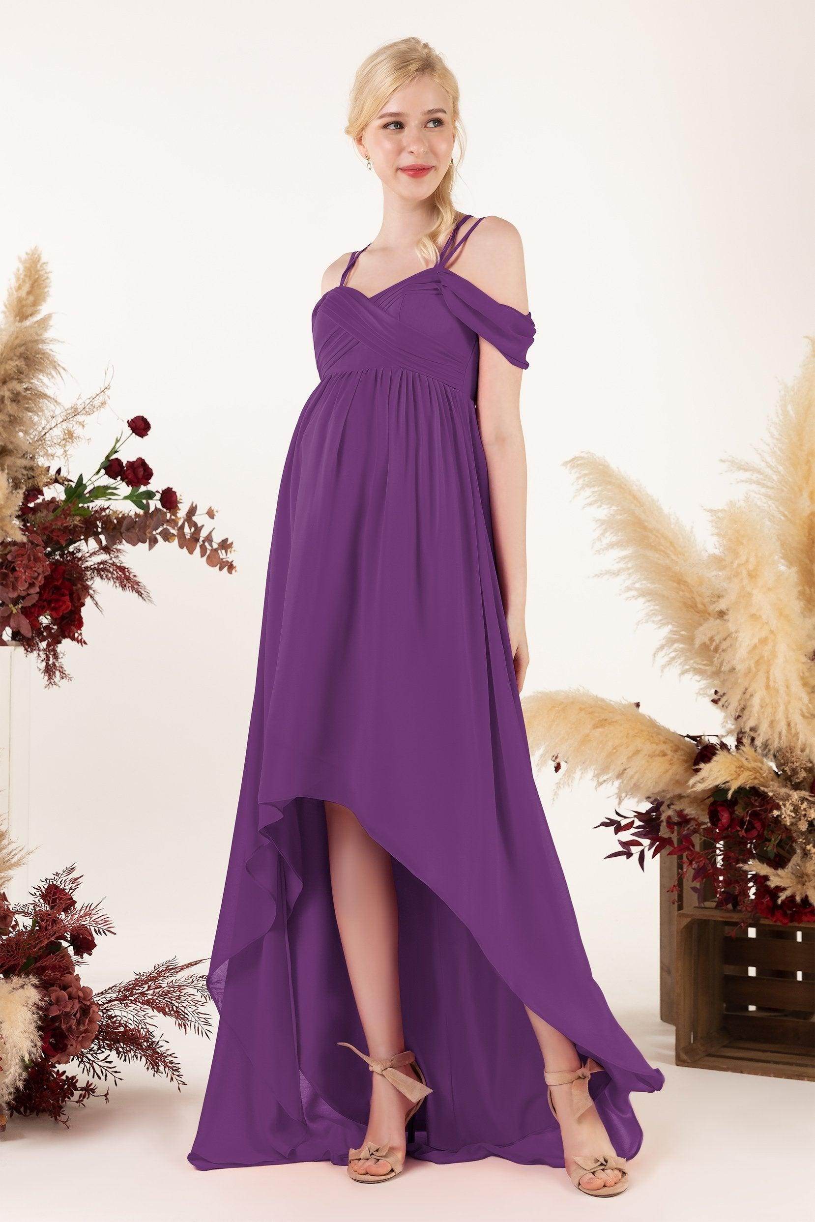 Asymmetrical Sweep Train Chiffon Bridesmaid Dress CB0464M