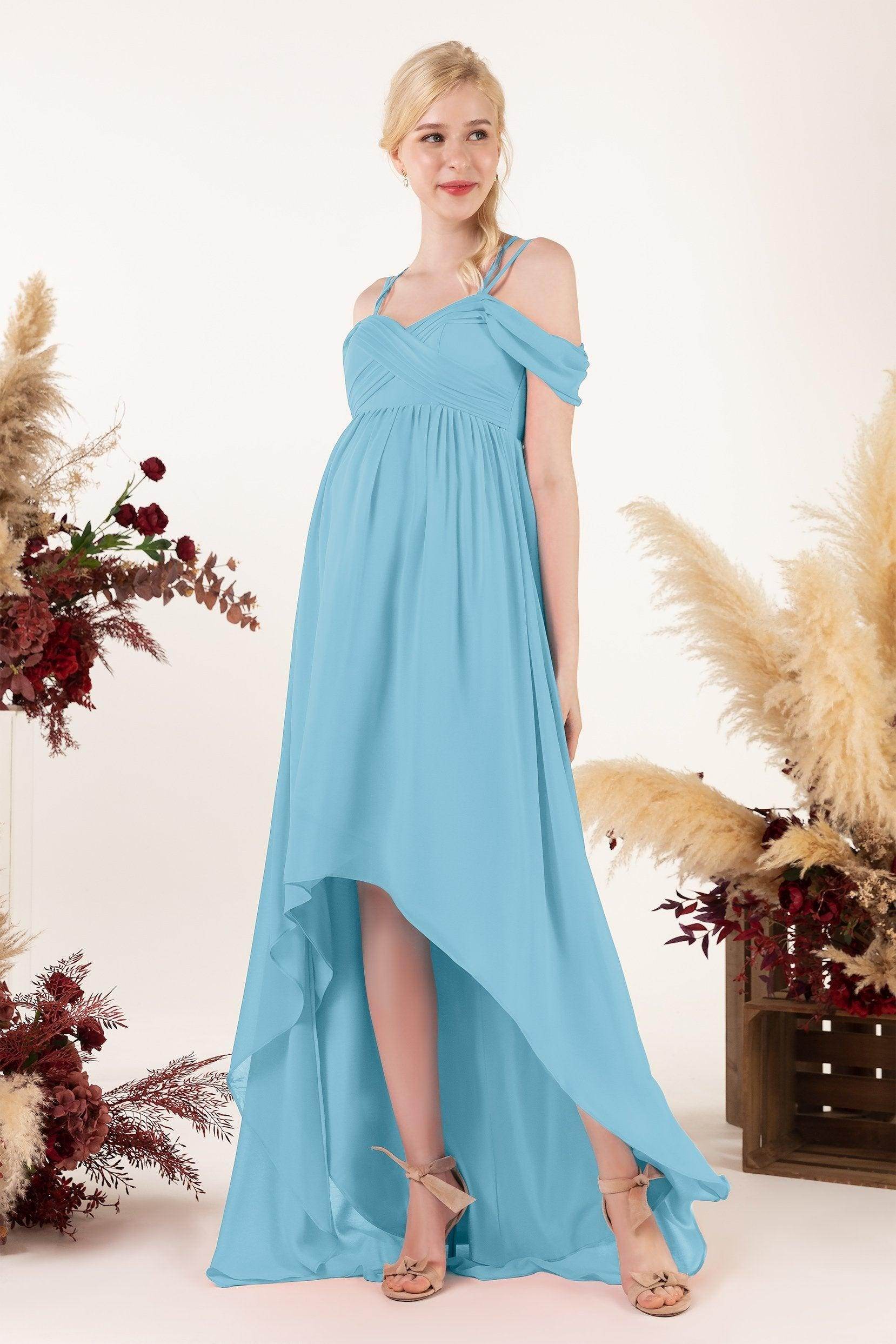 Asymmetrical Sweep Train Chiffon Bridesmaid Dress CB0464M