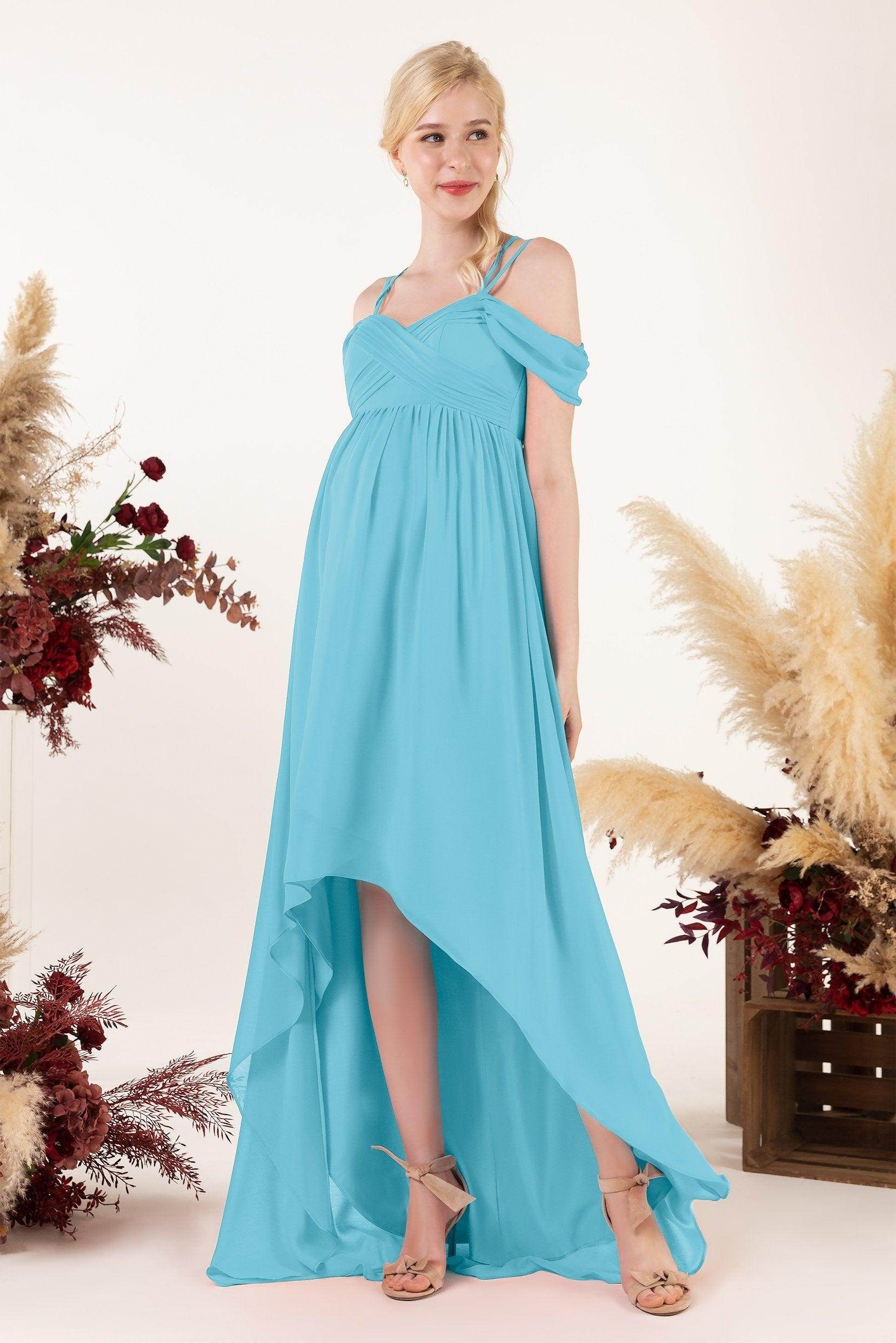 Asymmetrical Sweep Train Chiffon Bridesmaid Dress CB0464M