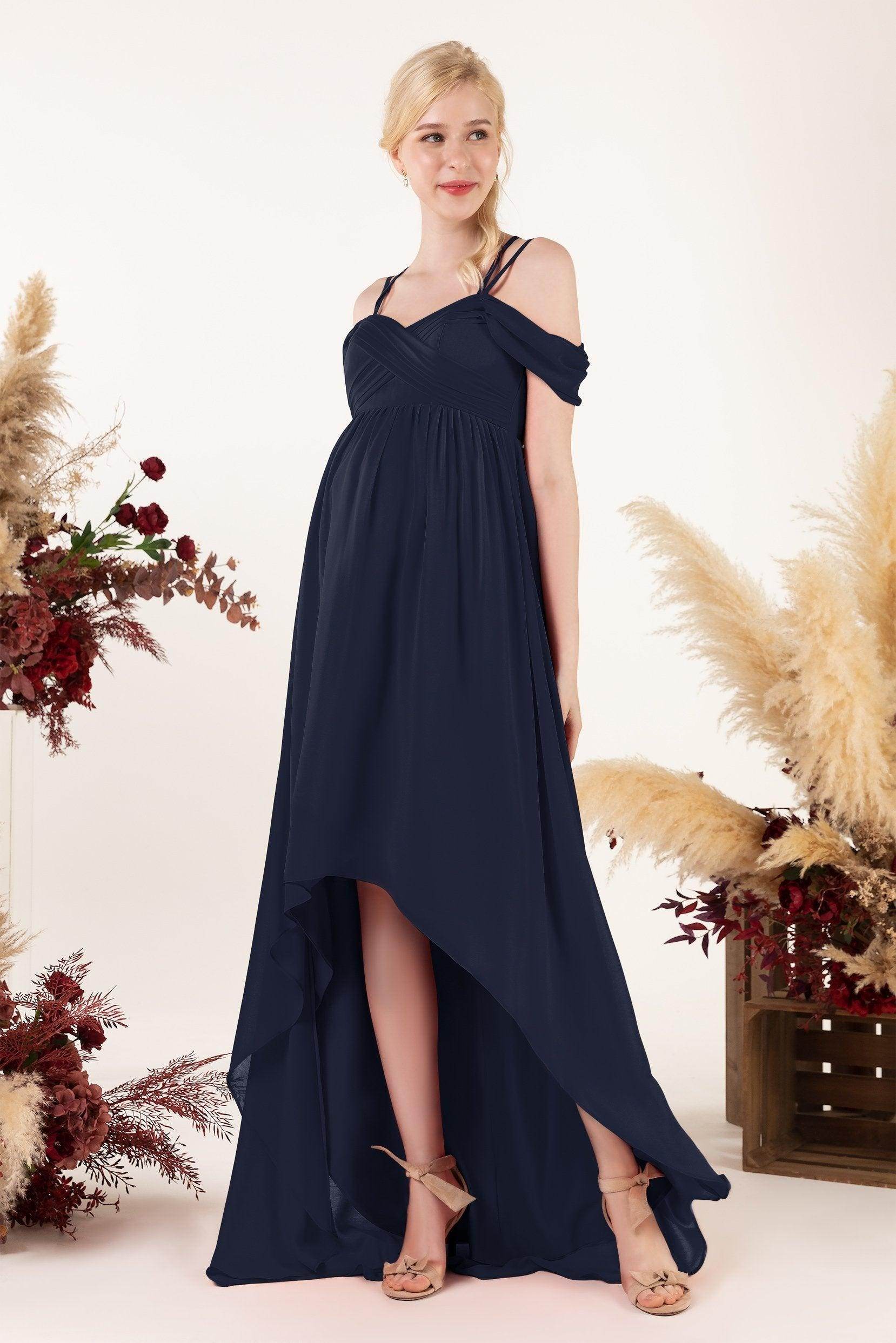 Asymmetrical Sweep Train Chiffon Bridesmaid Dress CB0464M