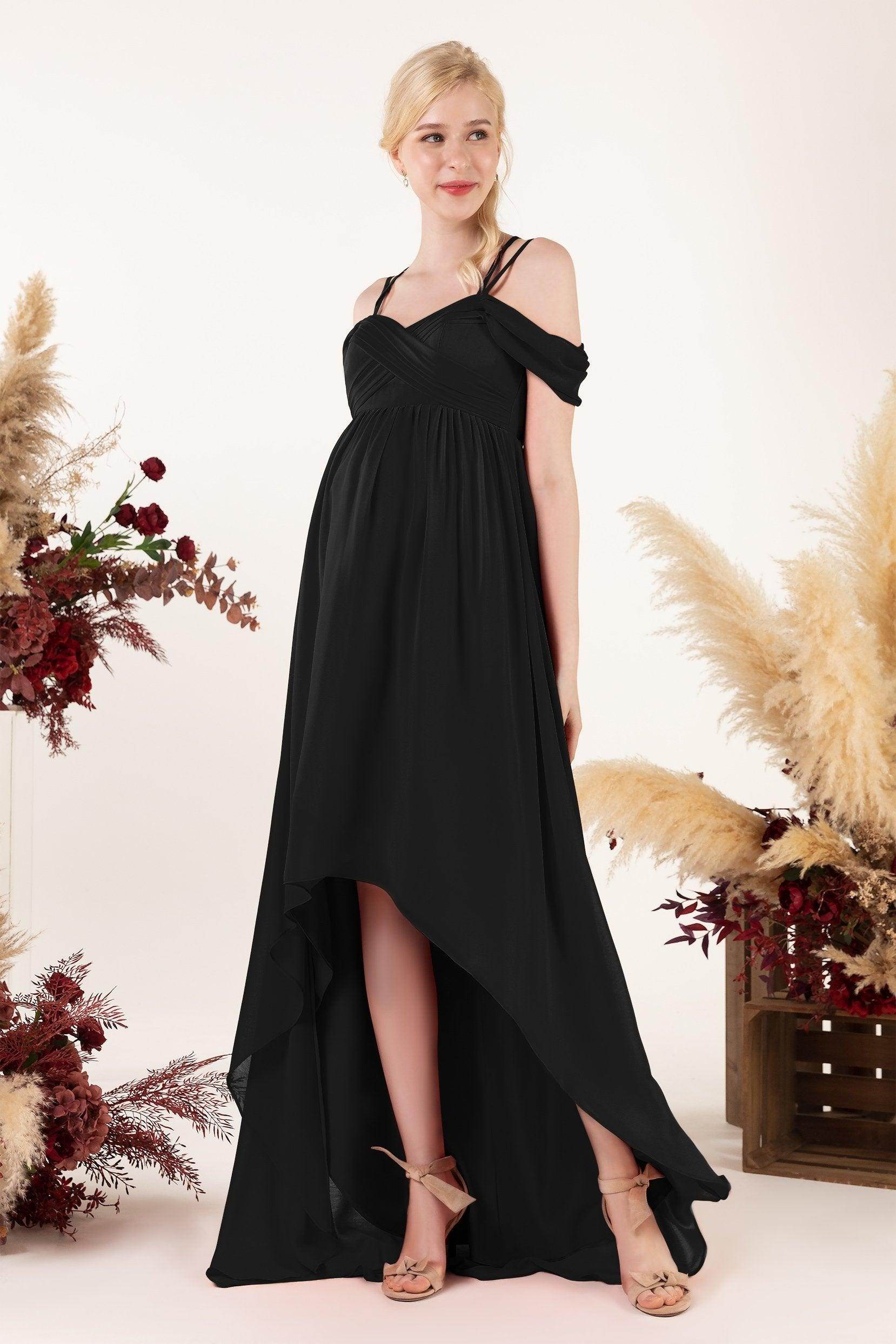 Asymmetrical Sweep Train Chiffon Bridesmaid Dress CB0464M