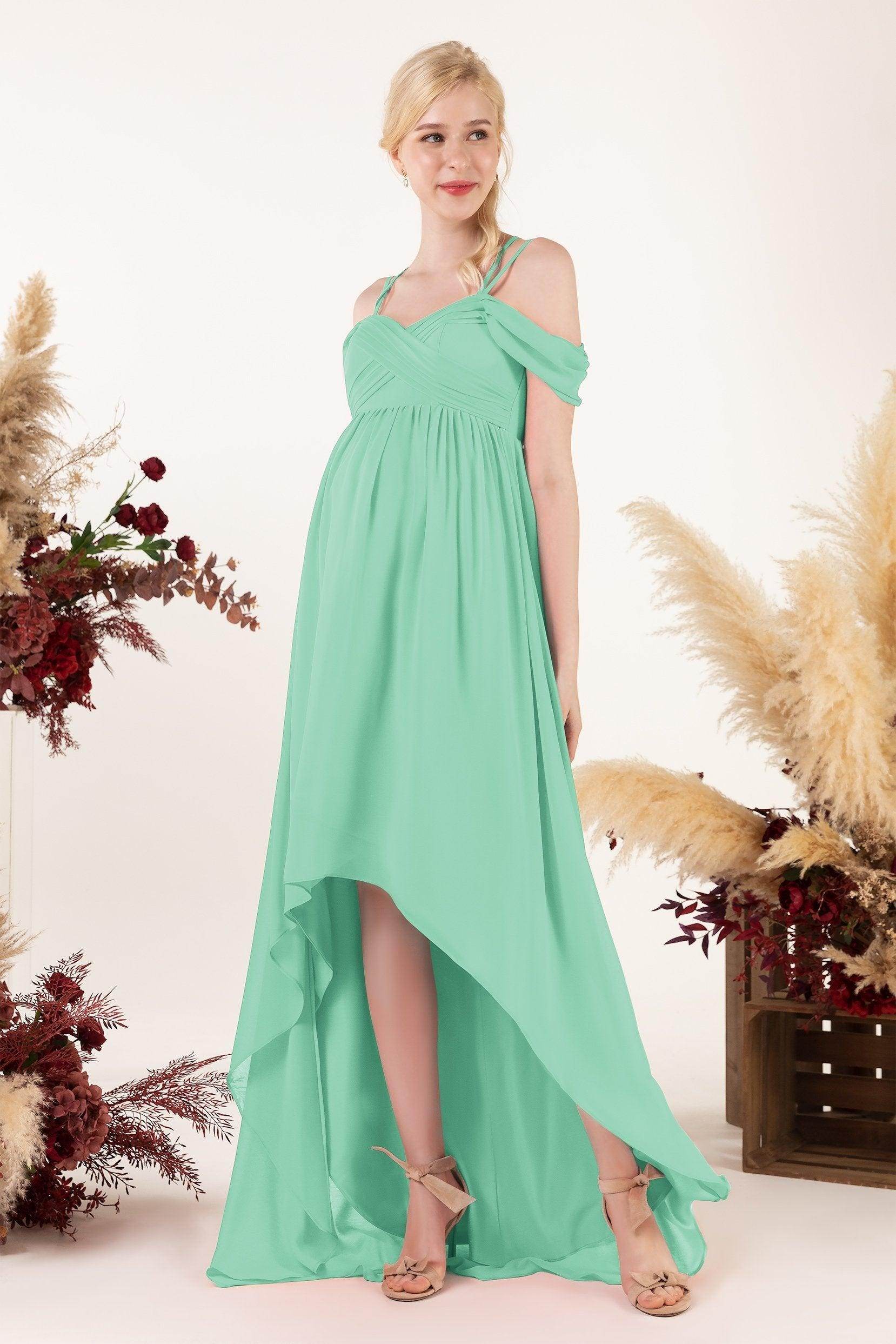 Asymmetrical Sweep Train Chiffon Bridesmaid Dress CB0464M