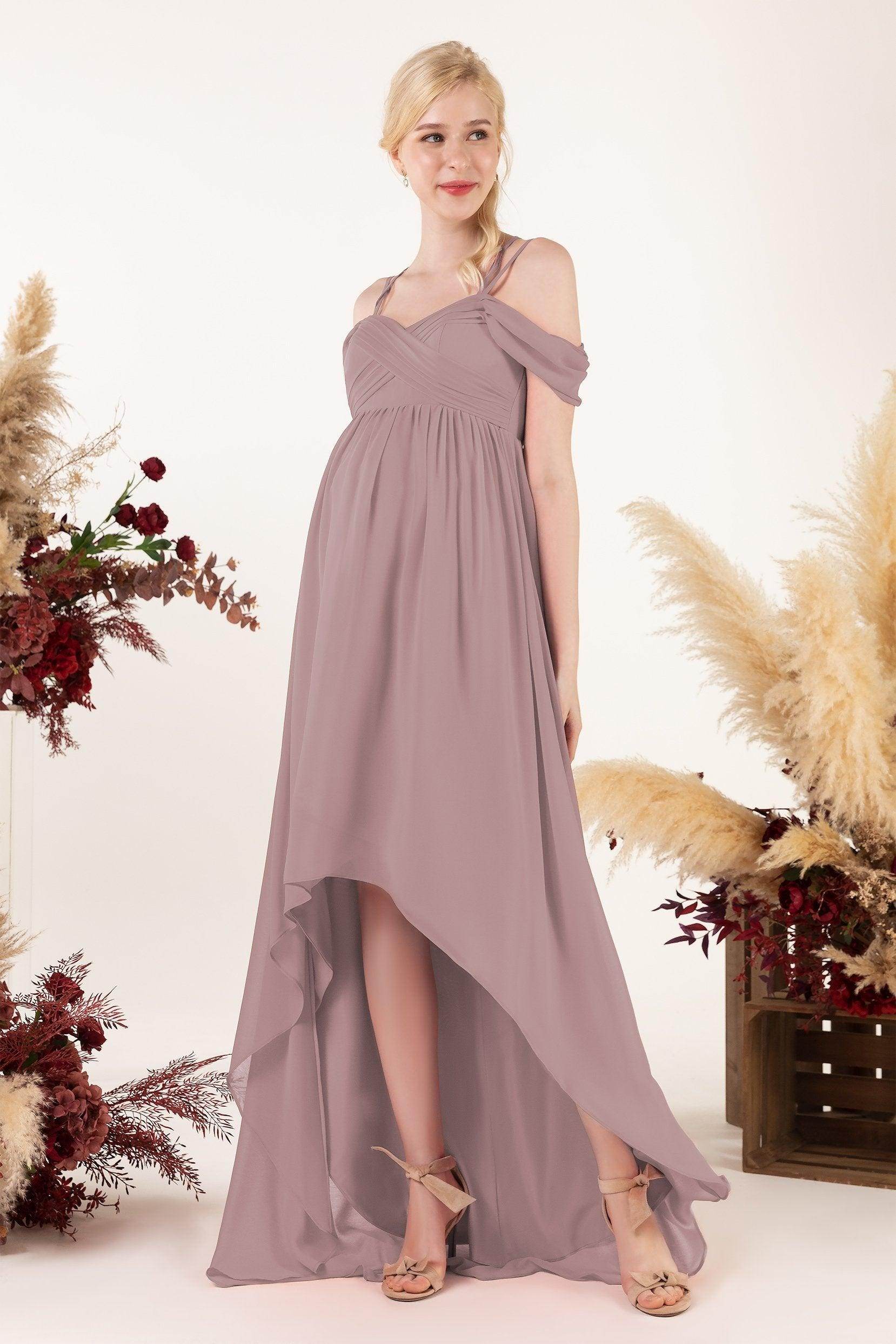 Asymmetrical Sweep Train Chiffon Bridesmaid Dress CB0464M