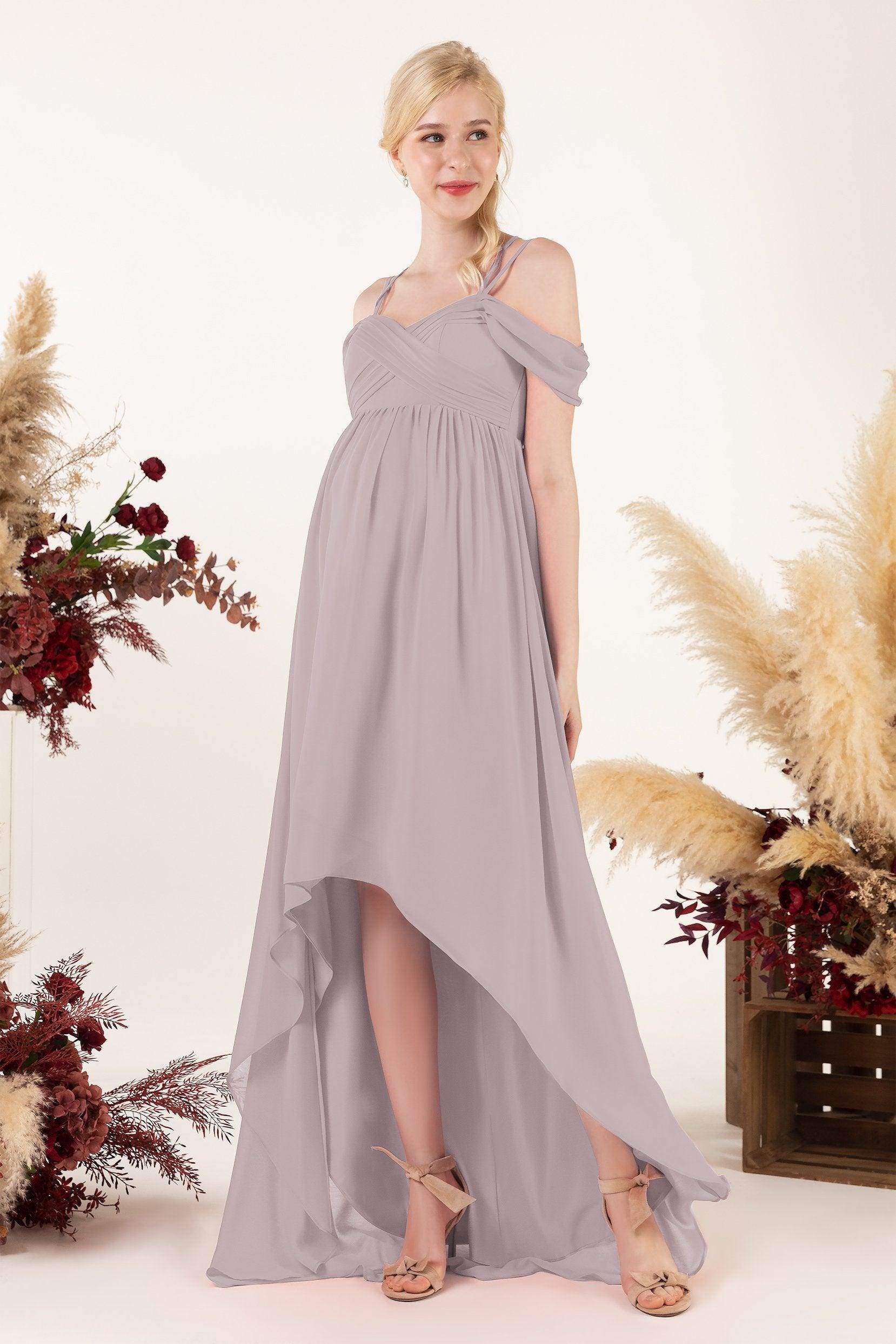 Asymmetrical Sweep Train Chiffon Bridesmaid Dress CB0464M
