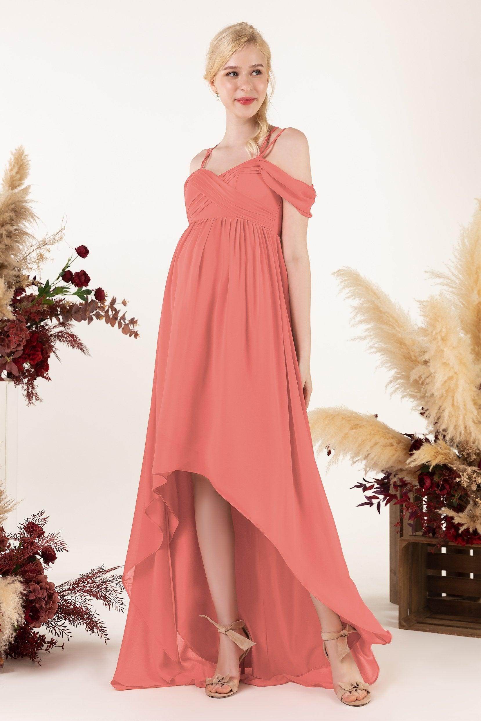 Asymmetrical Sweep Train Chiffon Bridesmaid Dress CB0464M