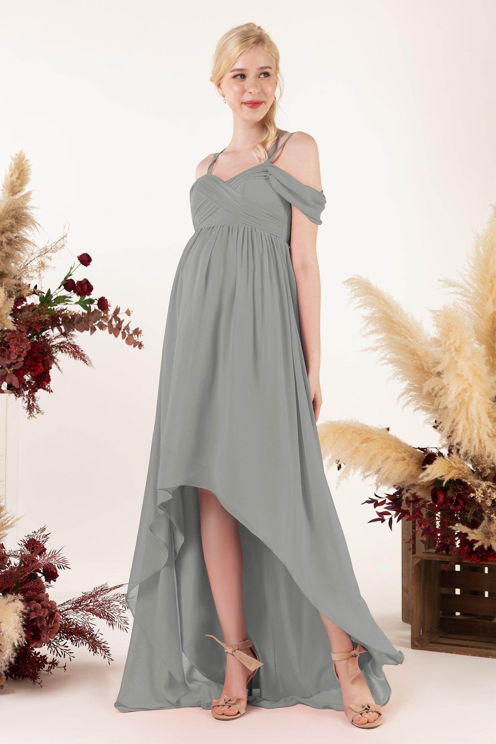 Asymmetrical Sweep Train Chiffon Bridesmaid Dress CB0464M