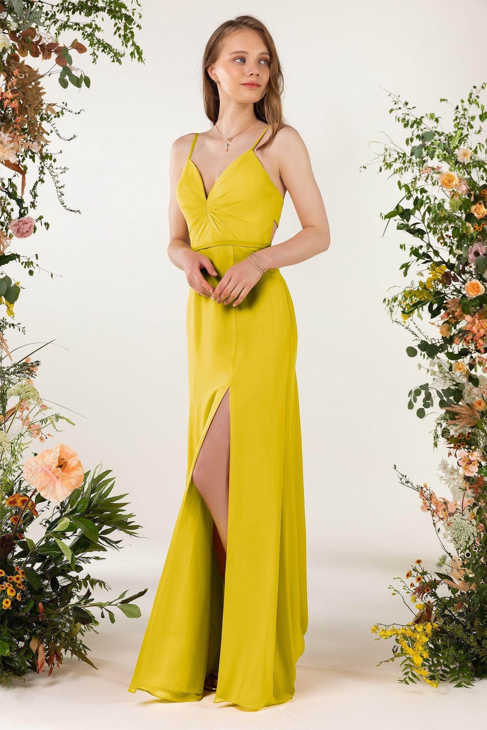 Sheath Sweep-Brush Train Chiffon Bridesmaid Dress CB0466