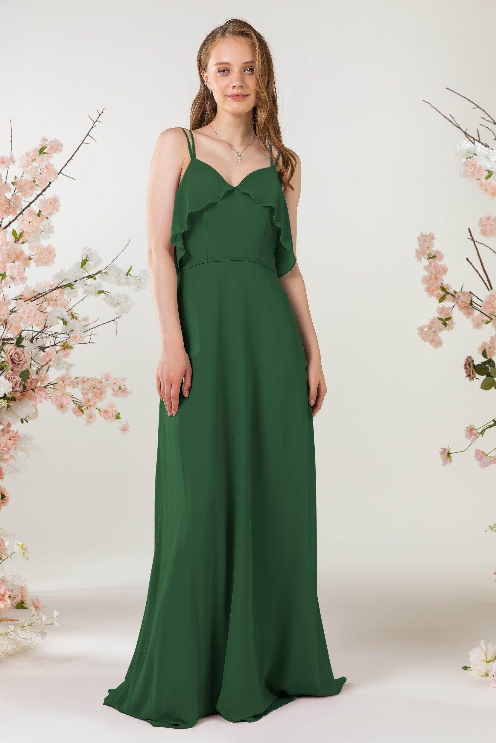 Sheath Sweep-Brush Train Chiffon Bridesmaid Dress CB0472