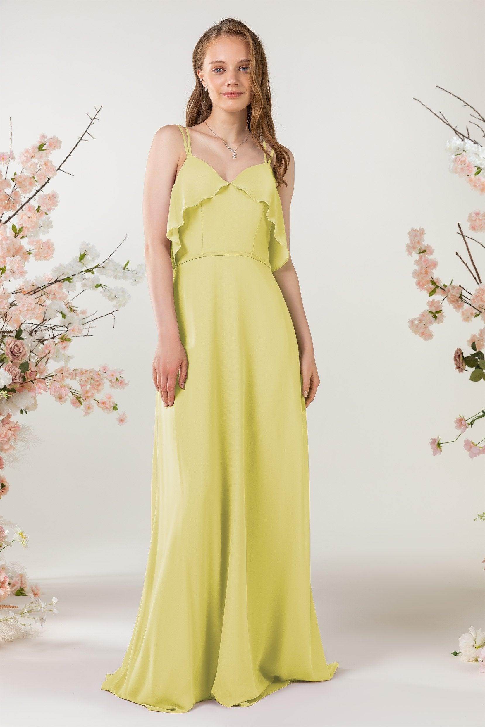 Sheath Sweep-Brush Train Chiffon Bridesmaid Dress CB0472