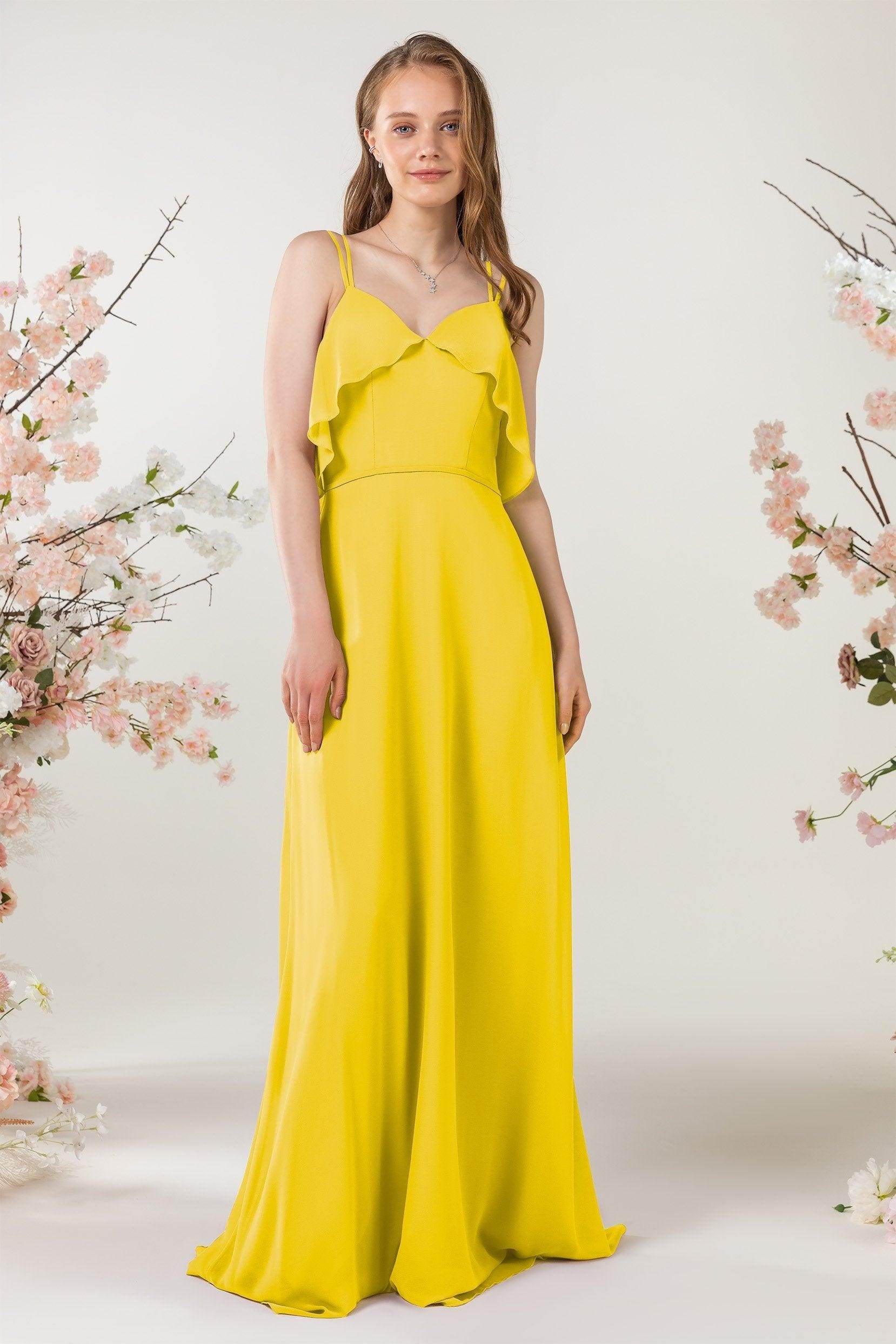 Sheath Sweep-Brush Train Chiffon Bridesmaid Dress CB0472