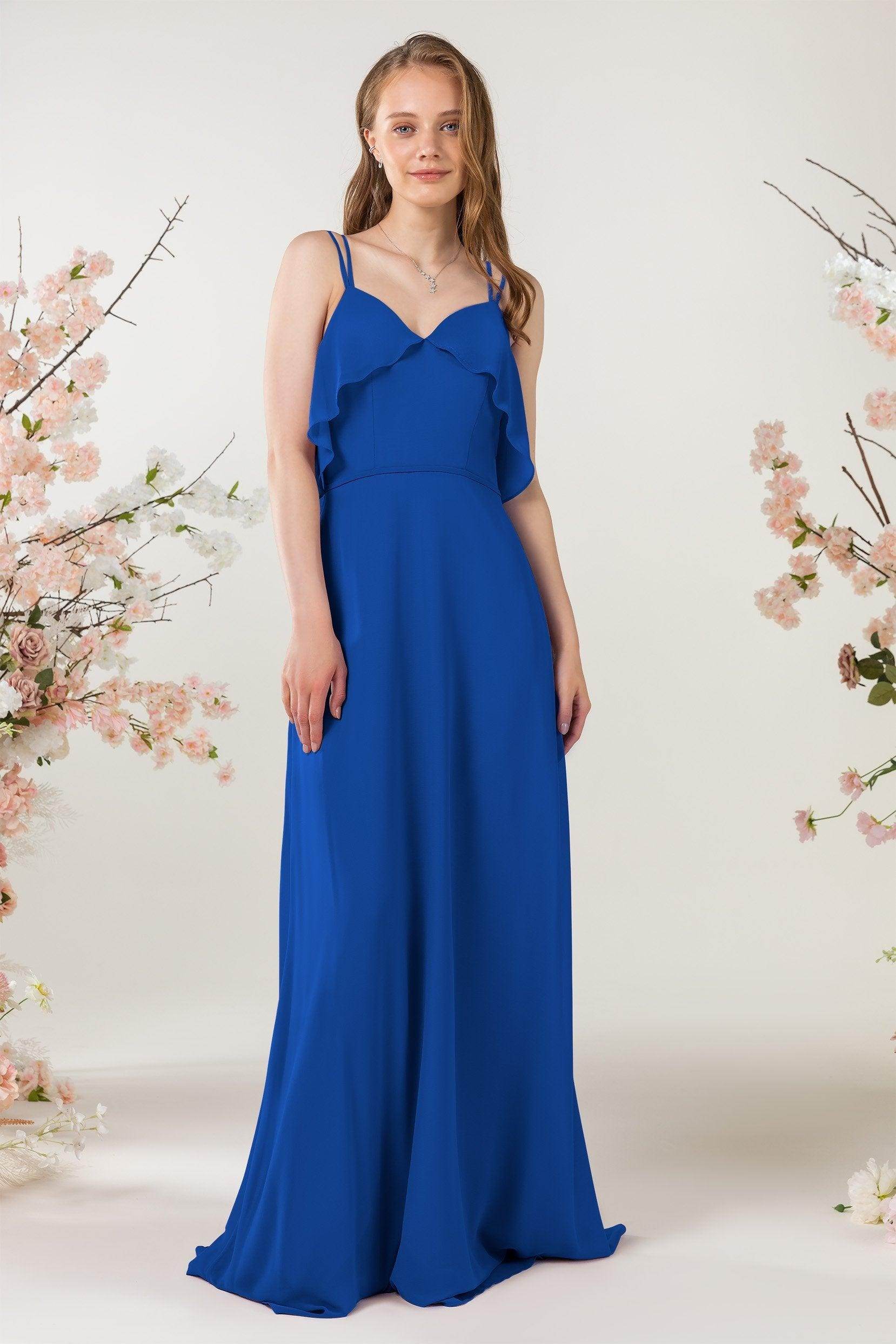 Sheath Sweep-Brush Train Chiffon Bridesmaid Dress CB0472