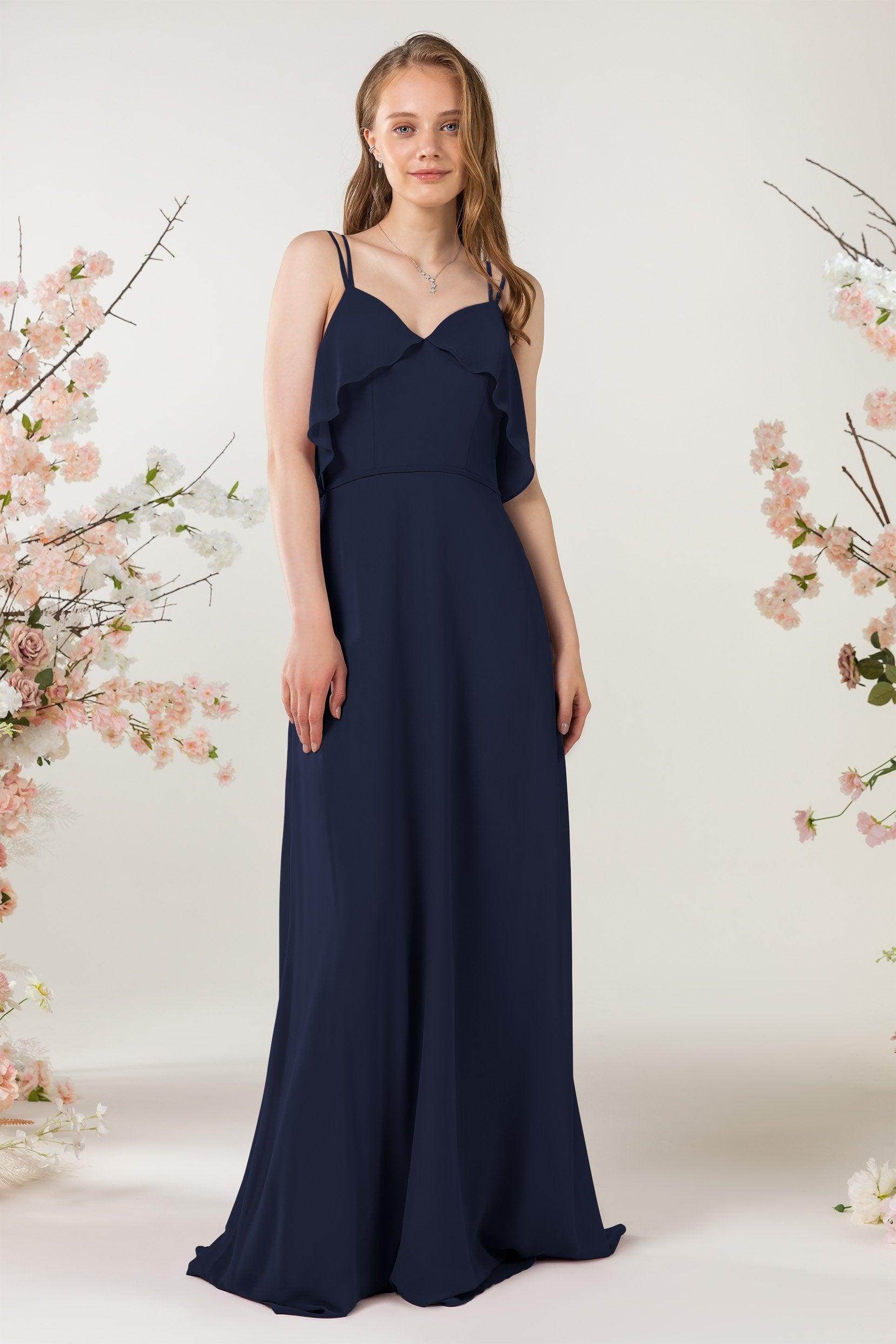 Sheath Sweep-Brush Train Chiffon Bridesmaid Dress CB0472