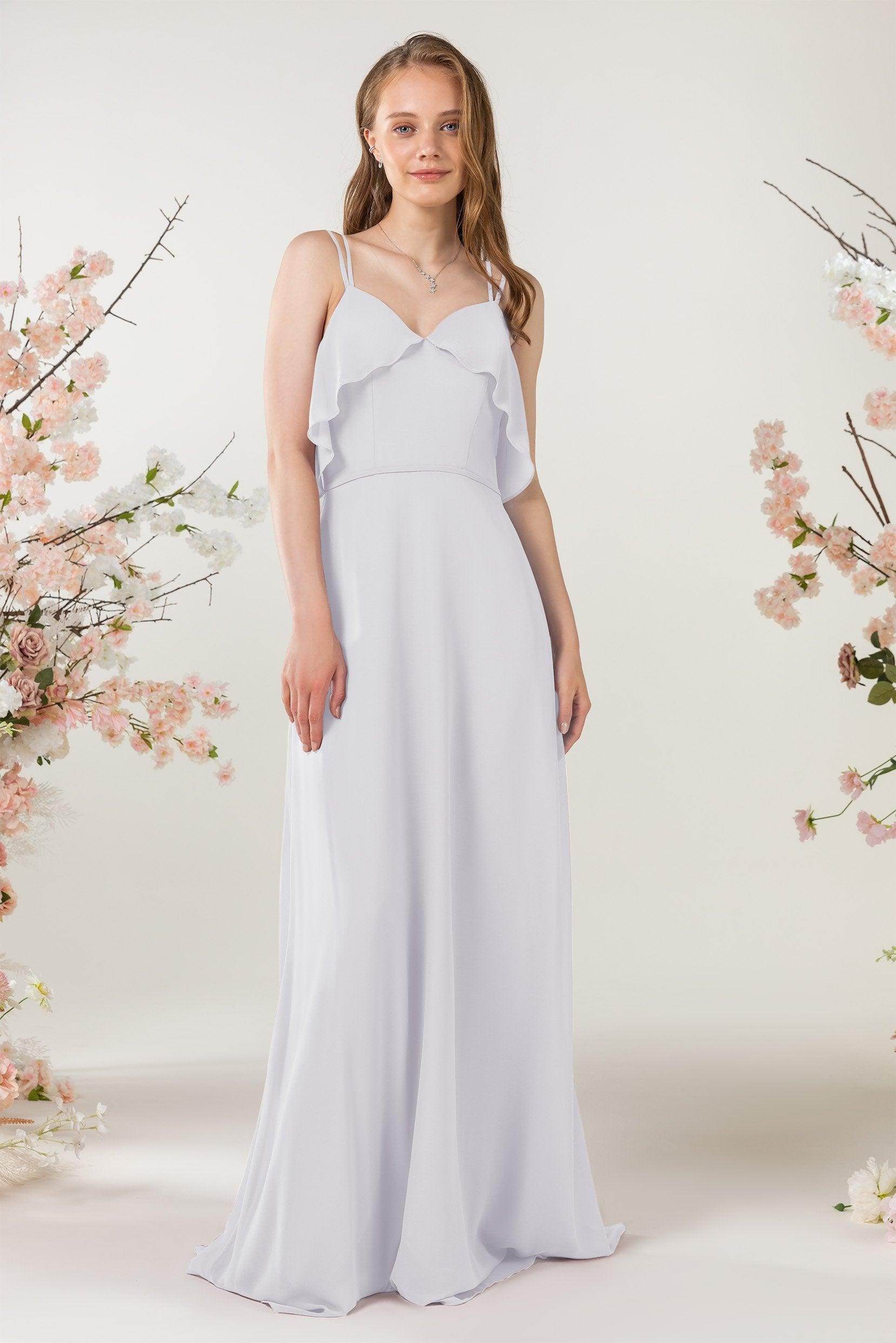 Sheath Sweep-Brush Train Chiffon Bridesmaid Dress CB0472