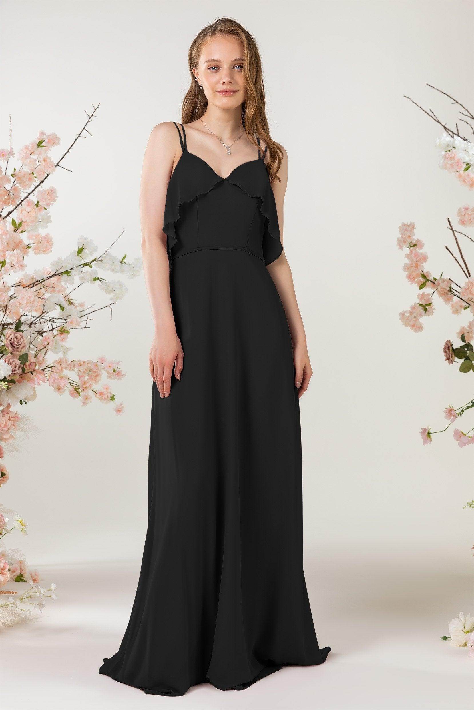 Sheath Sweep-Brush Train Chiffon Bridesmaid Dress CB0472
