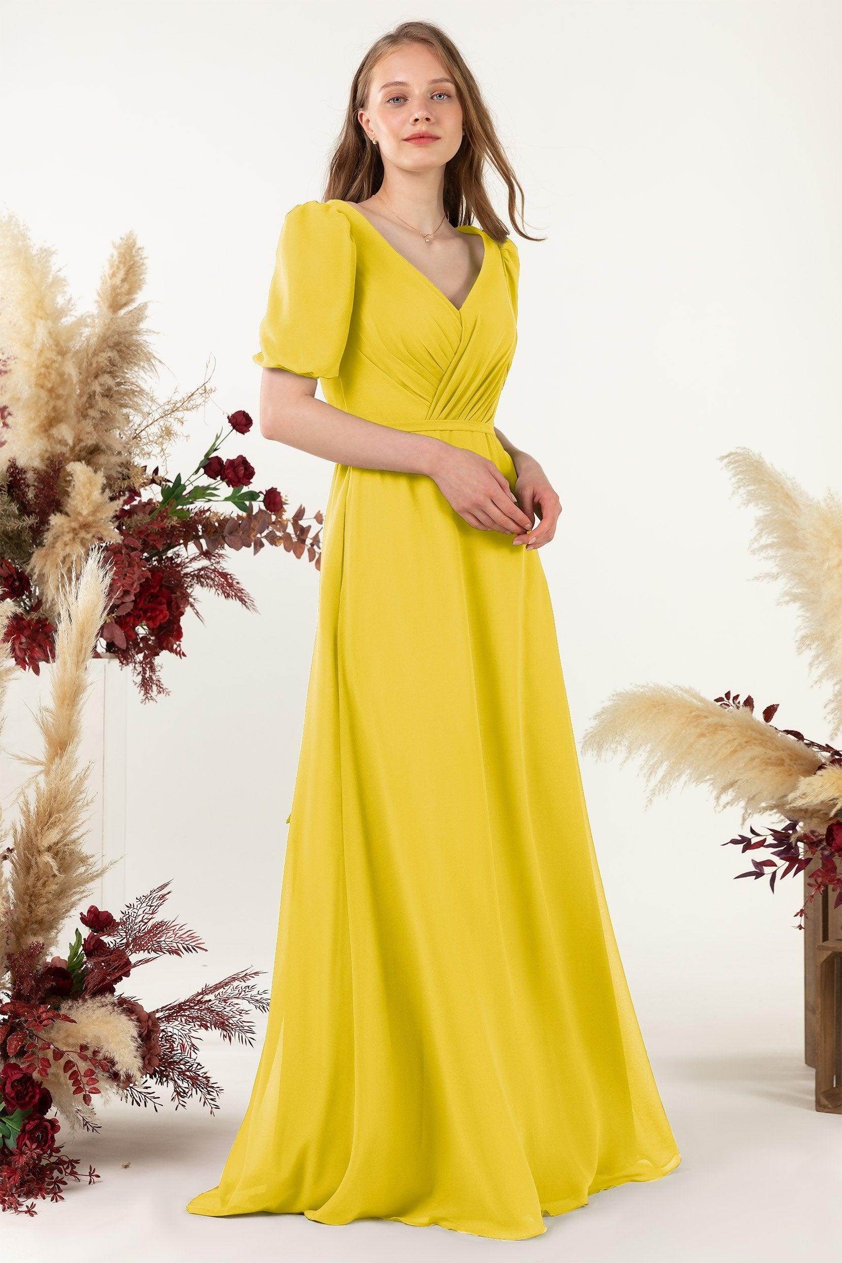 Sheath-Column Floor Length Chiffon Bridesmaid Dress CB0475