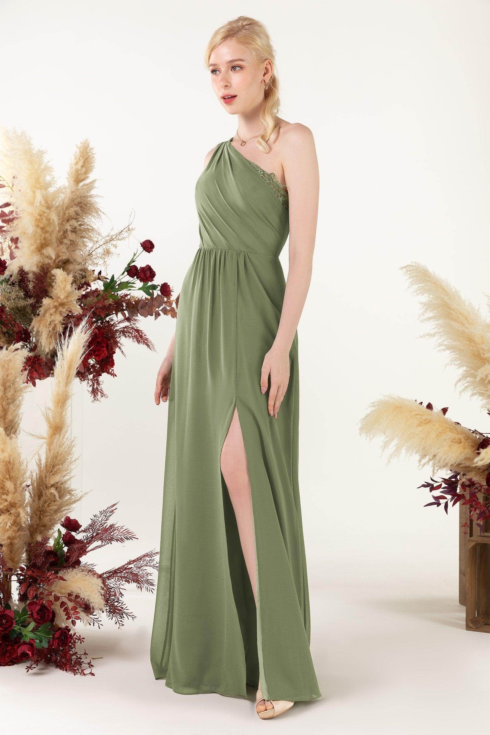 A-Line Floor Length Chiffon Bridesmaid Dress CB0477