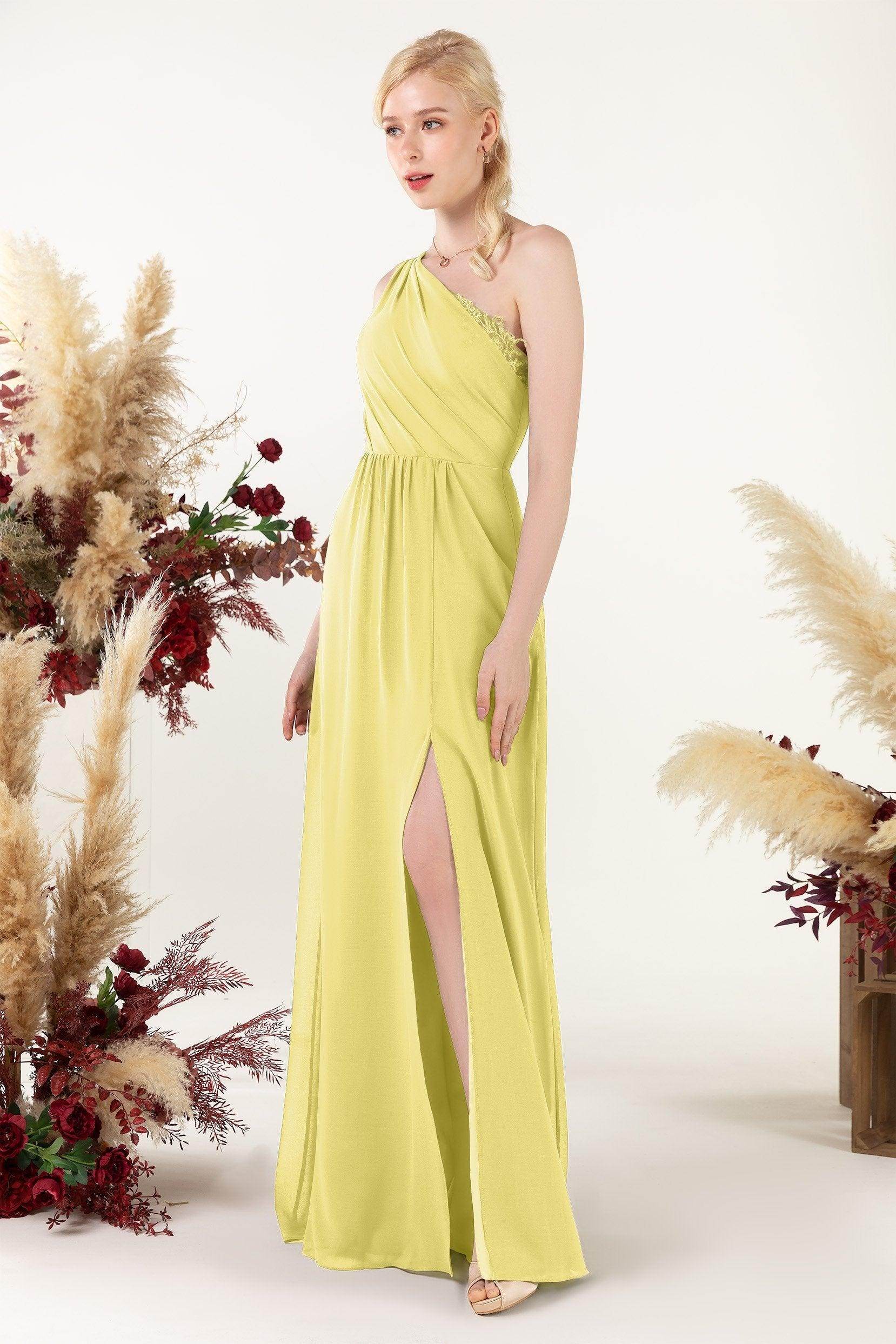 A-Line Floor Length Chiffon Bridesmaid Dress CB0477