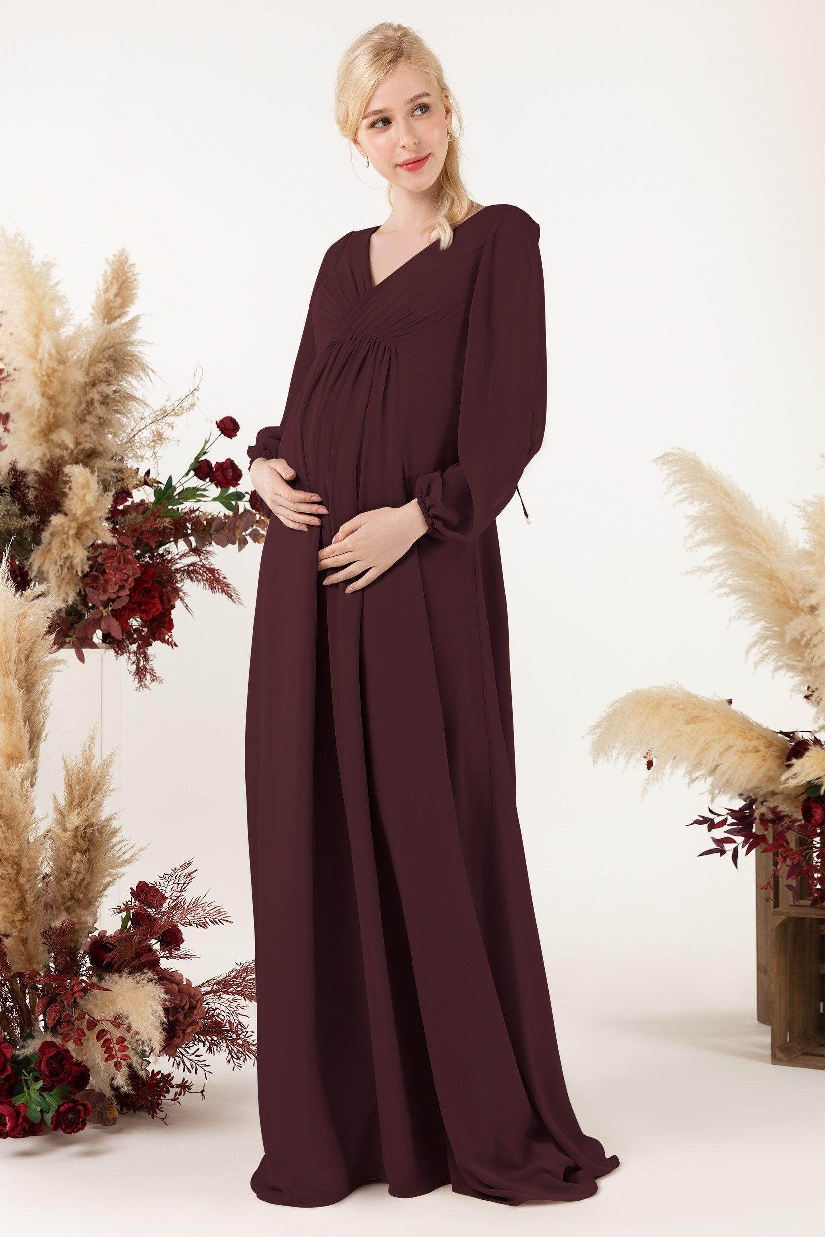 A-Line Sweep-Brush Train Chiffon Bridesmaid Dress CB0479M