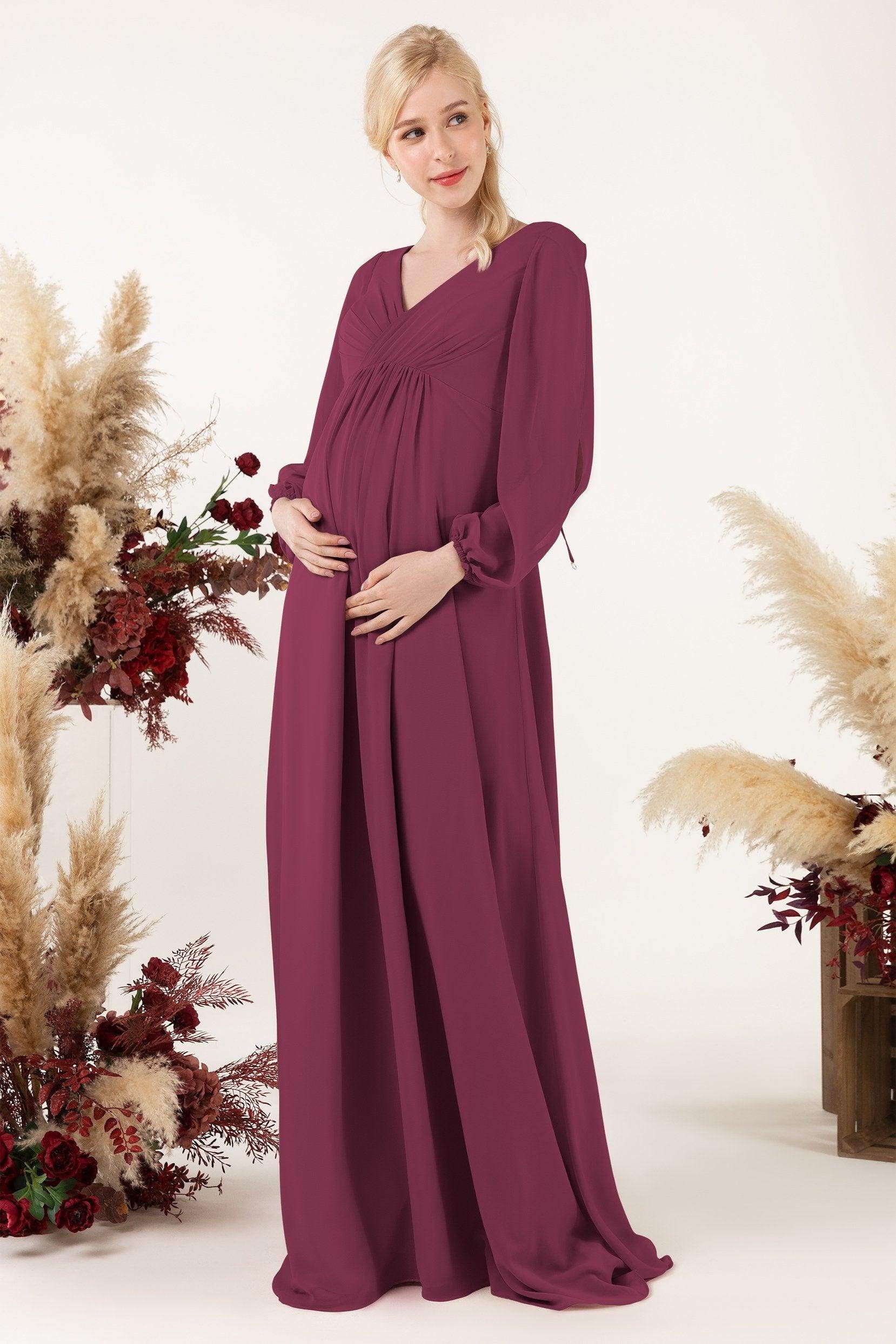 A-Line Sweep-Brush Train Chiffon Bridesmaid Dress CB0479M