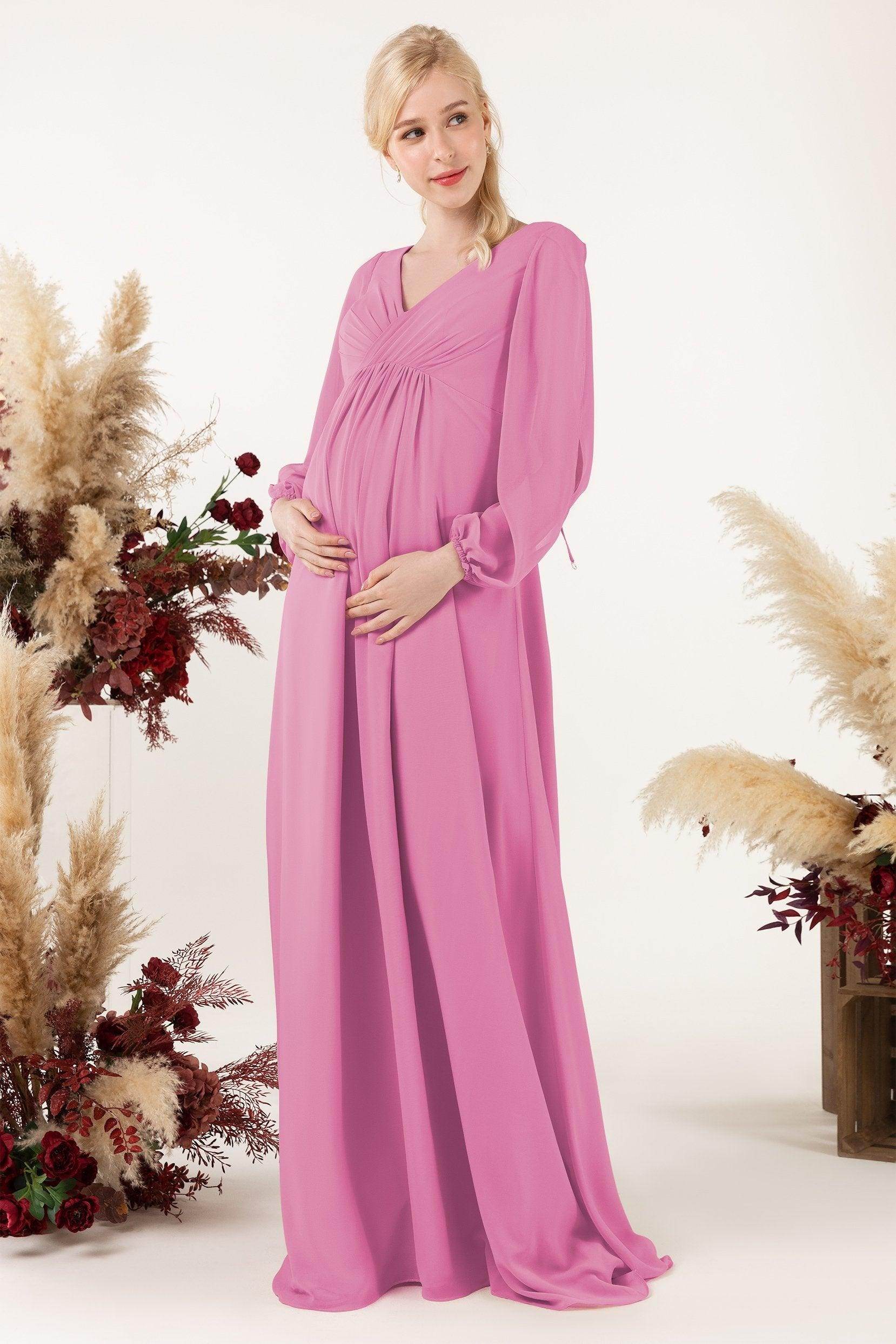A-Line Sweep-Brush Train Chiffon Bridesmaid Dress CB0479M