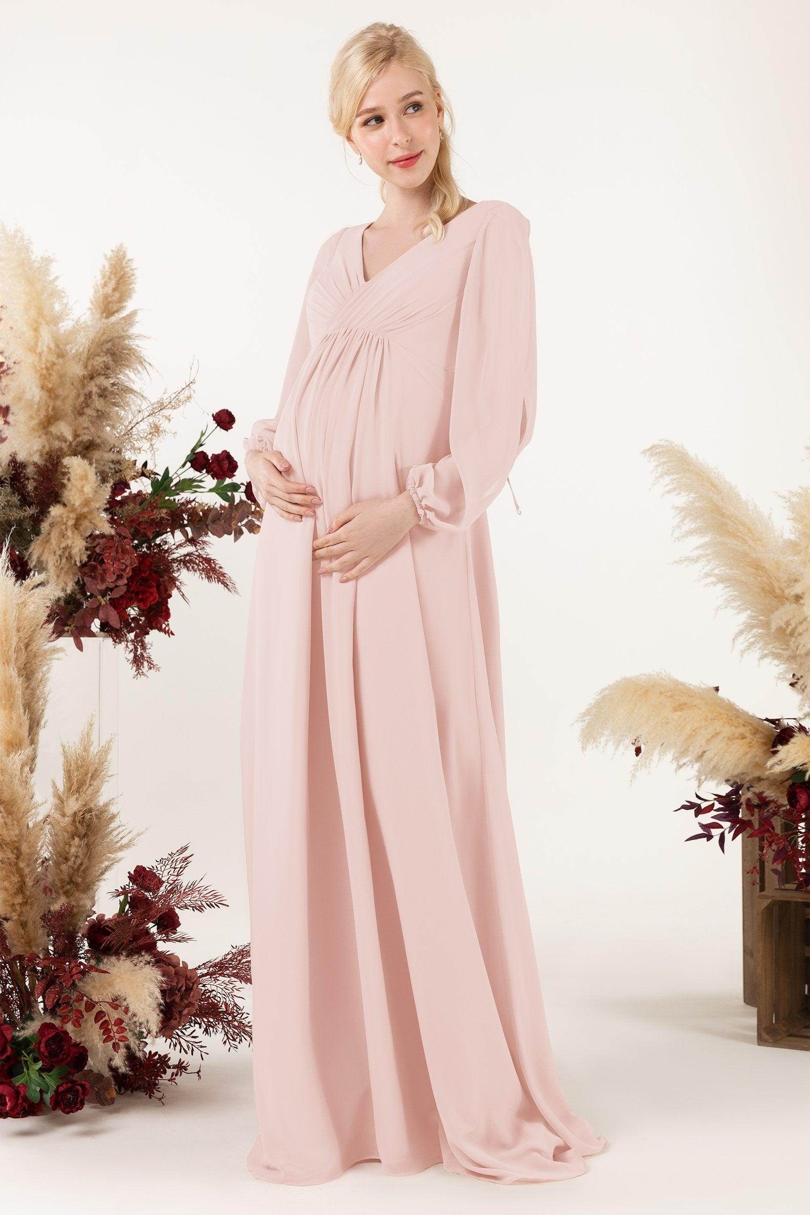 A-Line Sweep-Brush Train Chiffon Bridesmaid Dress CB0479M