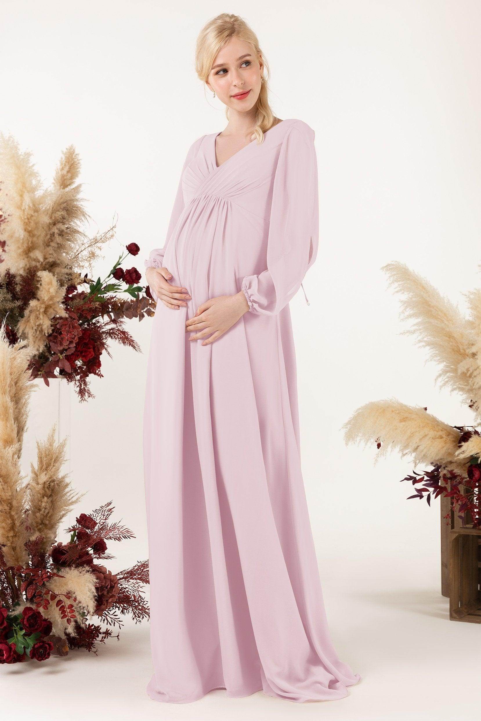 A-Line Sweep-Brush Train Chiffon Bridesmaid Dress CB0479M