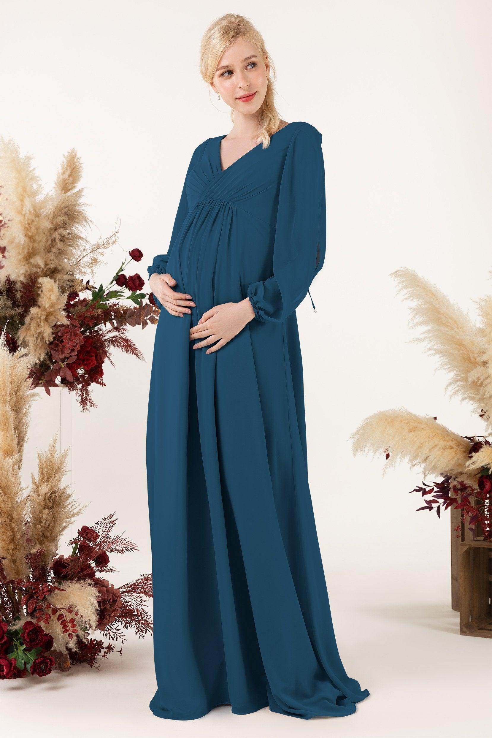 A-Line Sweep-Brush Train Chiffon Bridesmaid Dress CB0479M