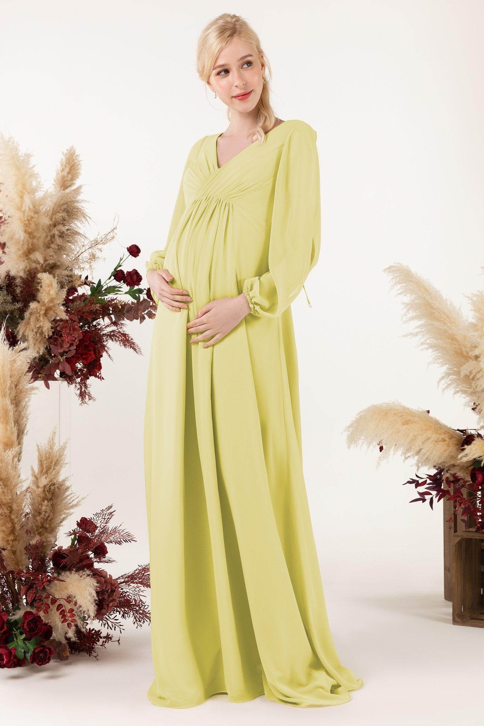 A-Line Sweep-Brush Train Chiffon Bridesmaid Dress CB0479M