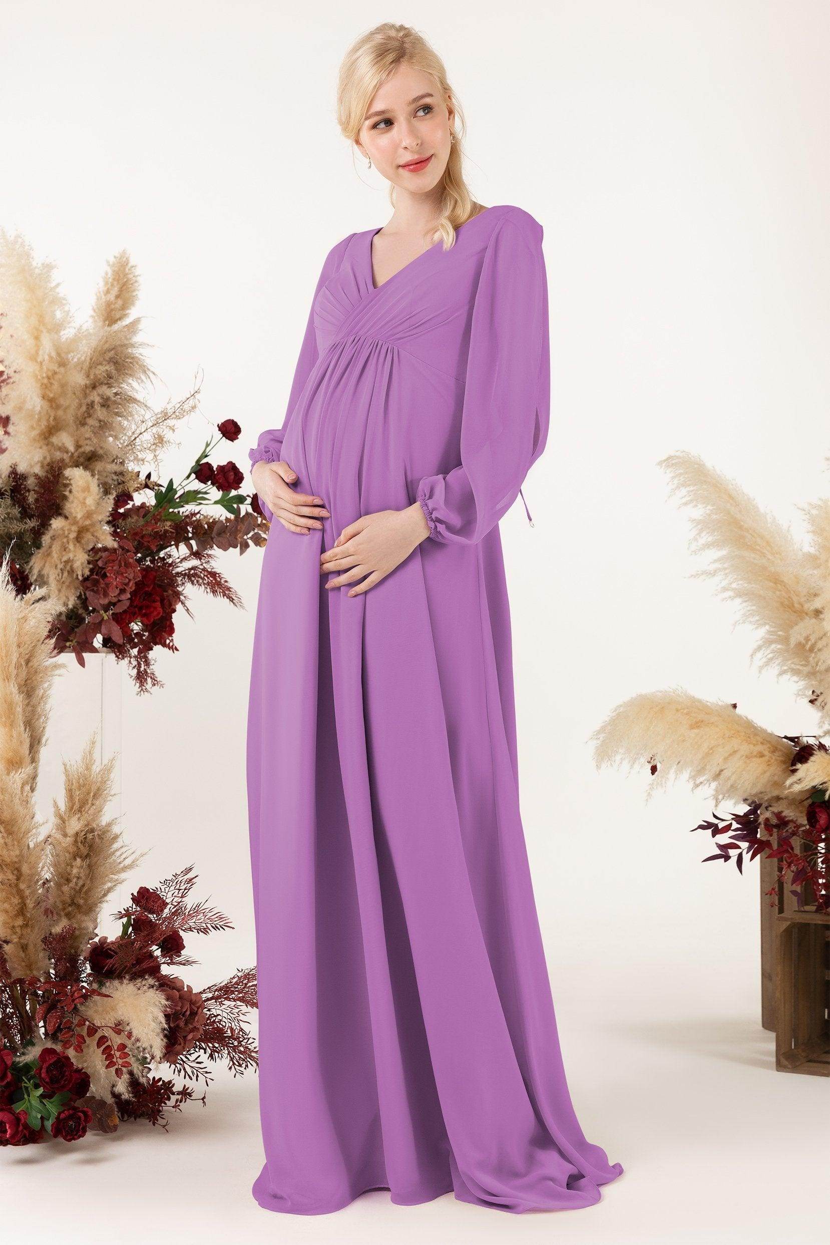 A-Line Sweep-Brush Train Chiffon Bridesmaid Dress CB0479M