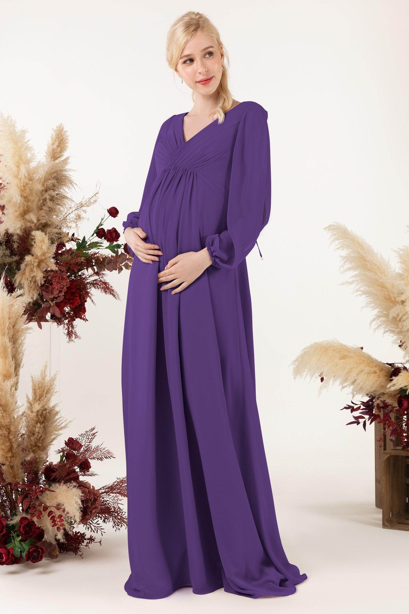 A-Line Sweep-Brush Train Chiffon Bridesmaid Dress CB0479M