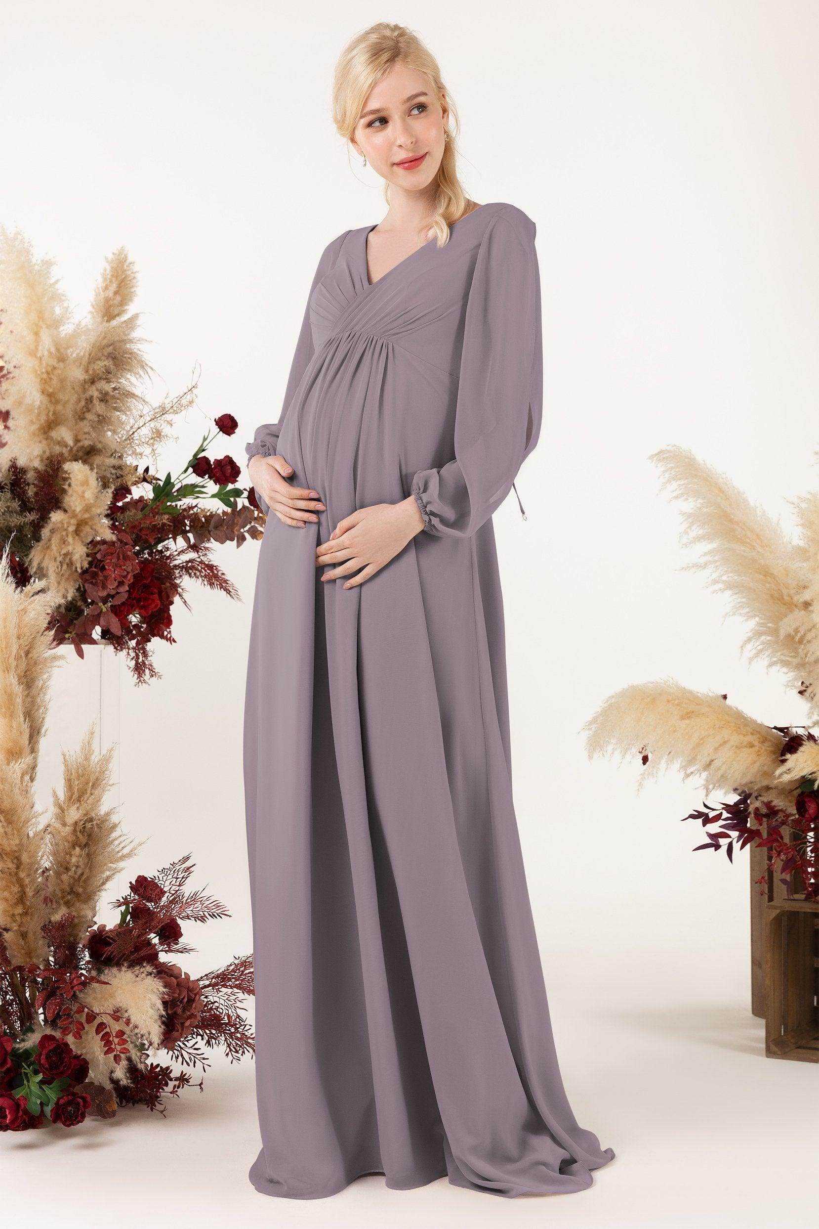 A-Line Sweep-Brush Train Chiffon Bridesmaid Dress CB0479M
