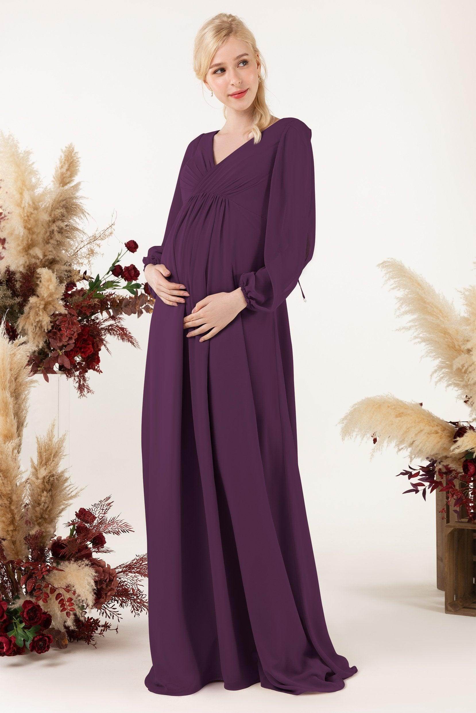 A-Line Sweep-Brush Train Chiffon Bridesmaid Dress CB0479M