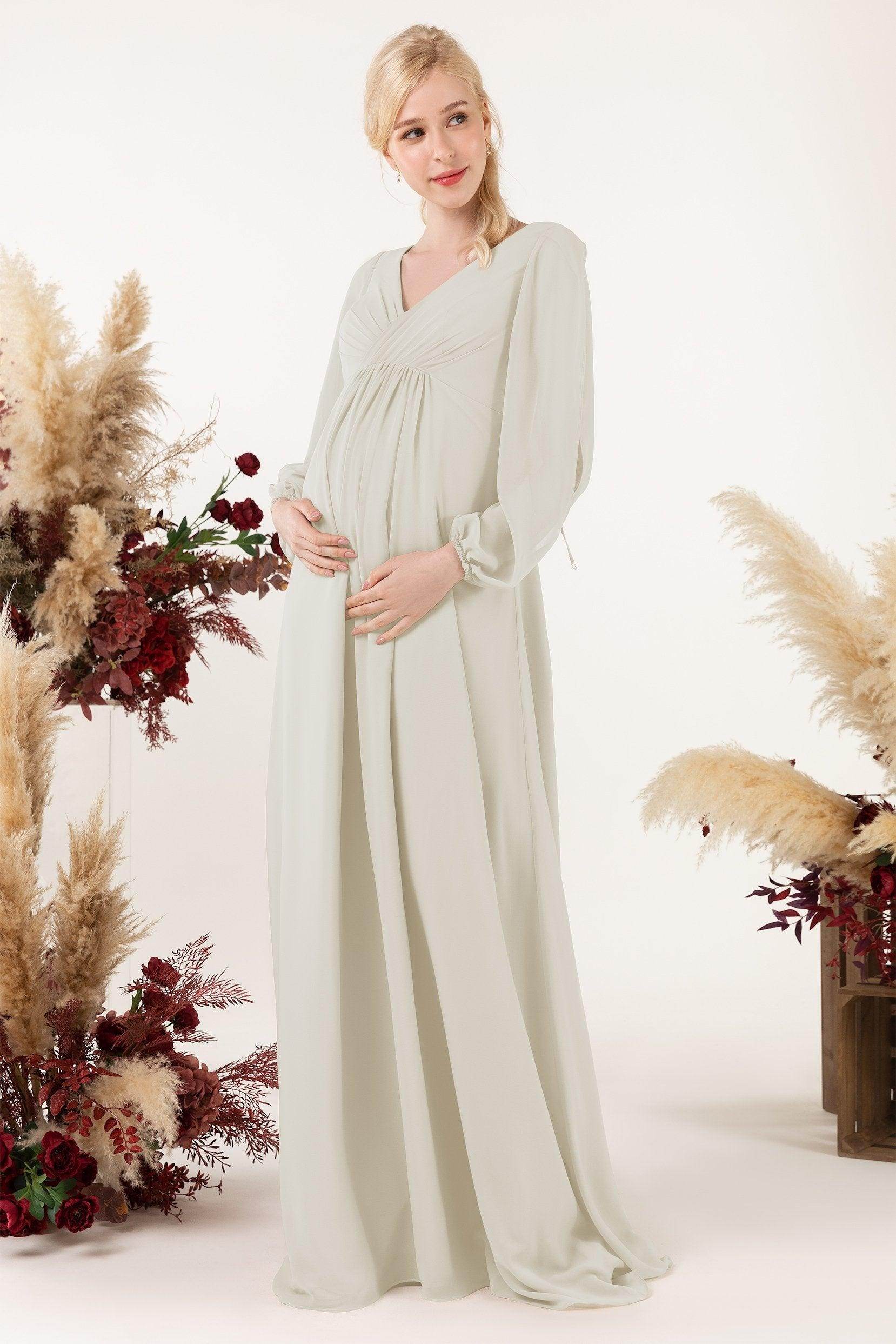 A-Line Sweep-Brush Train Chiffon Bridesmaid Dress CB0479M