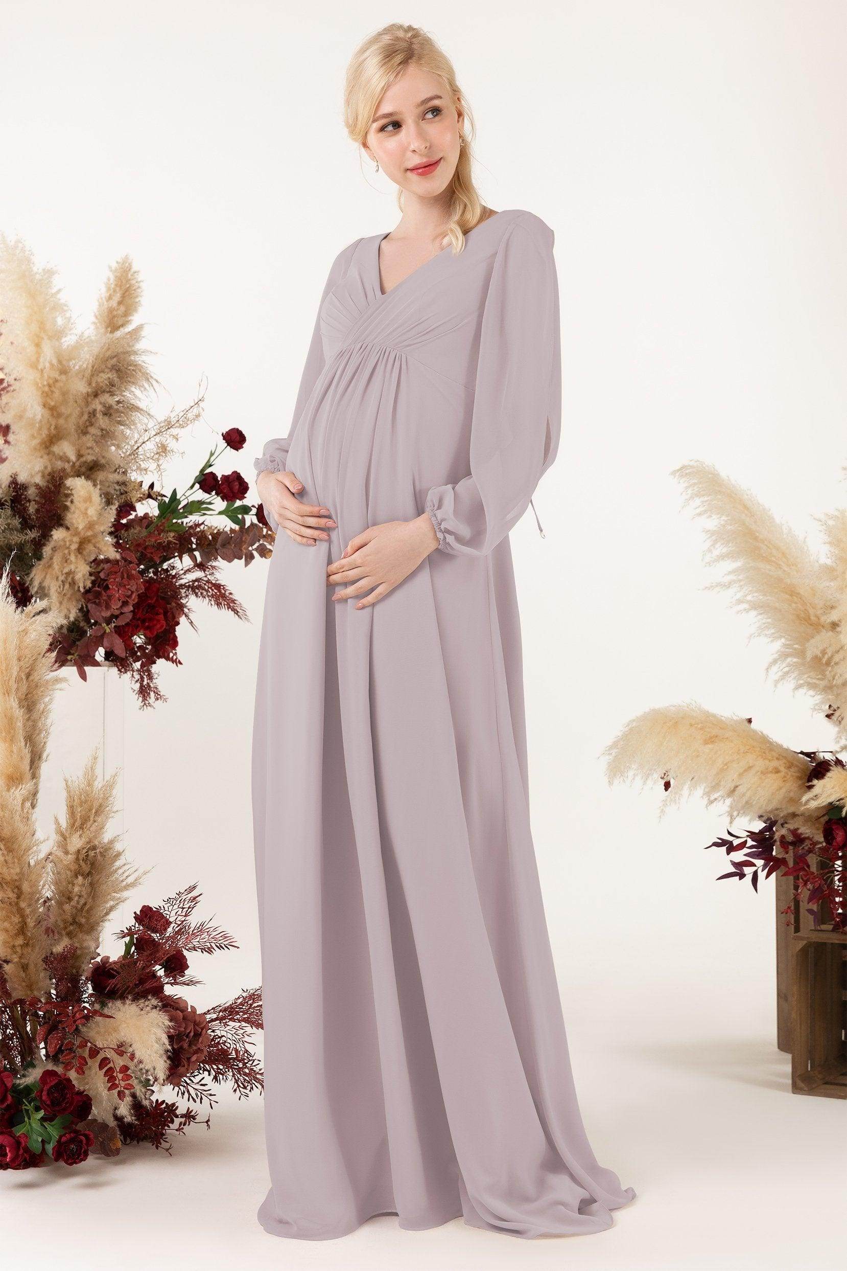 A-Line Sweep-Brush Train Chiffon Bridesmaid Dress CB0479M