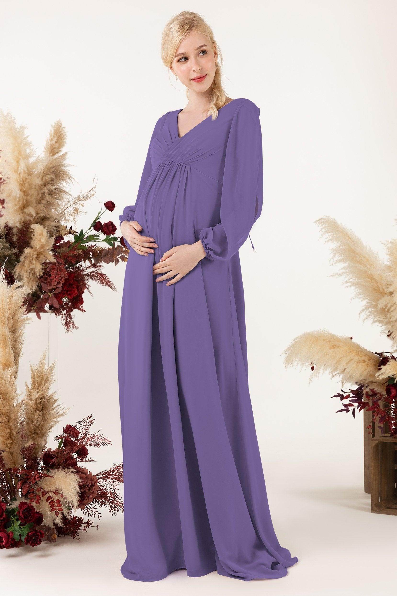 A-Line Sweep-Brush Train Chiffon Bridesmaid Dress CB0479M
