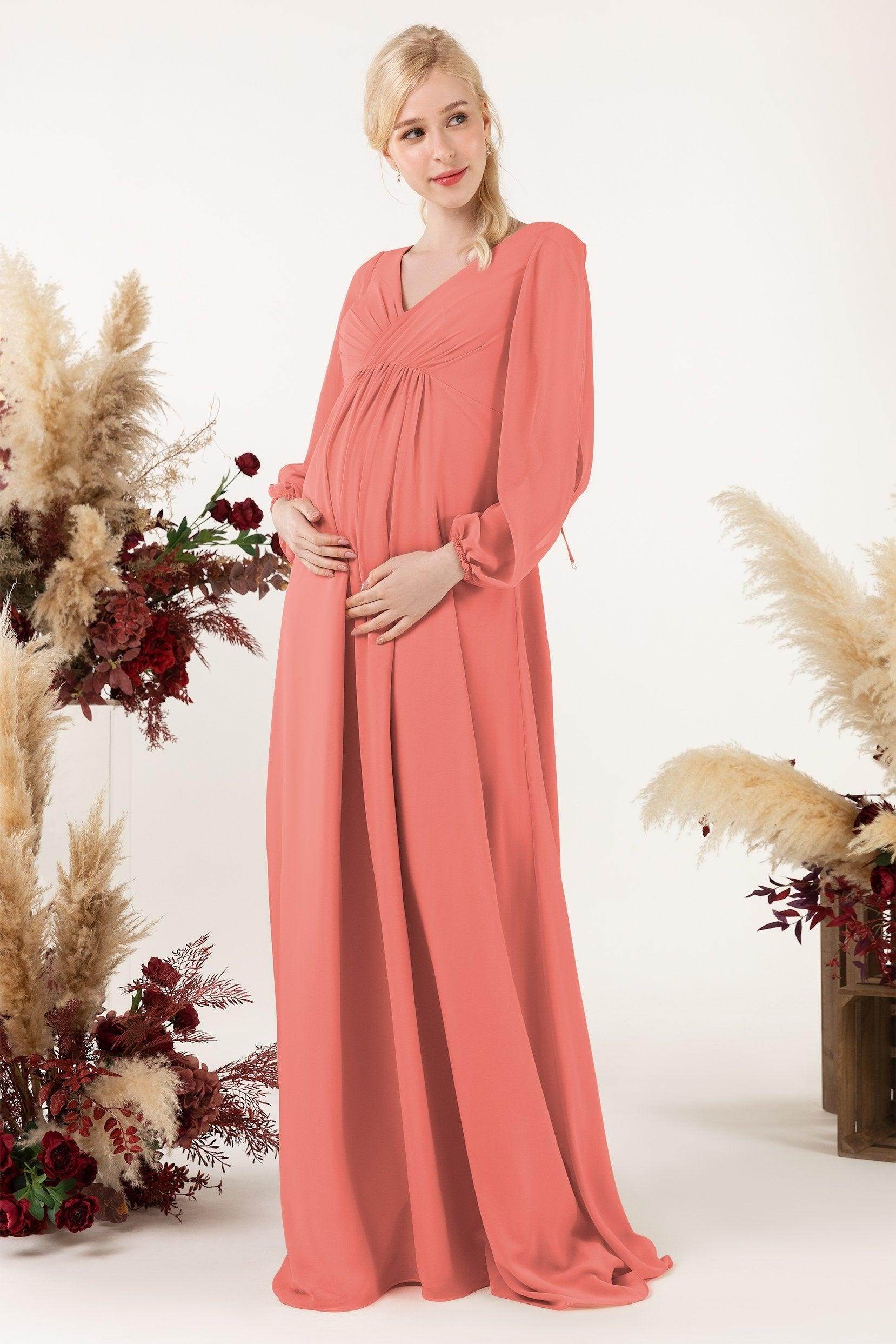 A-Line Sweep-Brush Train Chiffon Bridesmaid Dress CB0479M