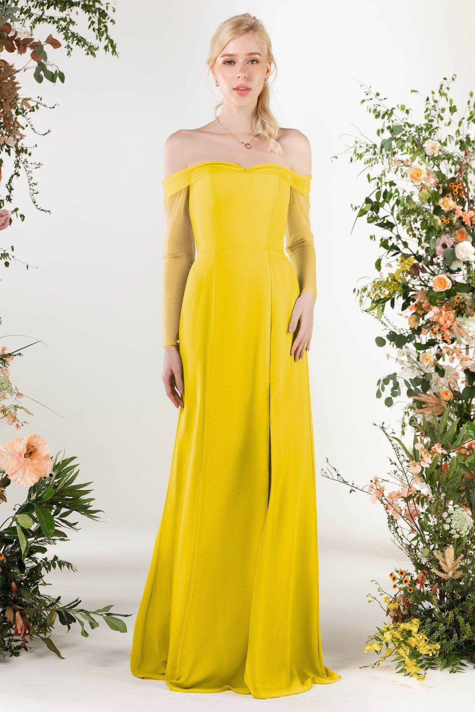 Trumpet Sweep-Brush Train Chiffon Bridesmaid Dress CB0480