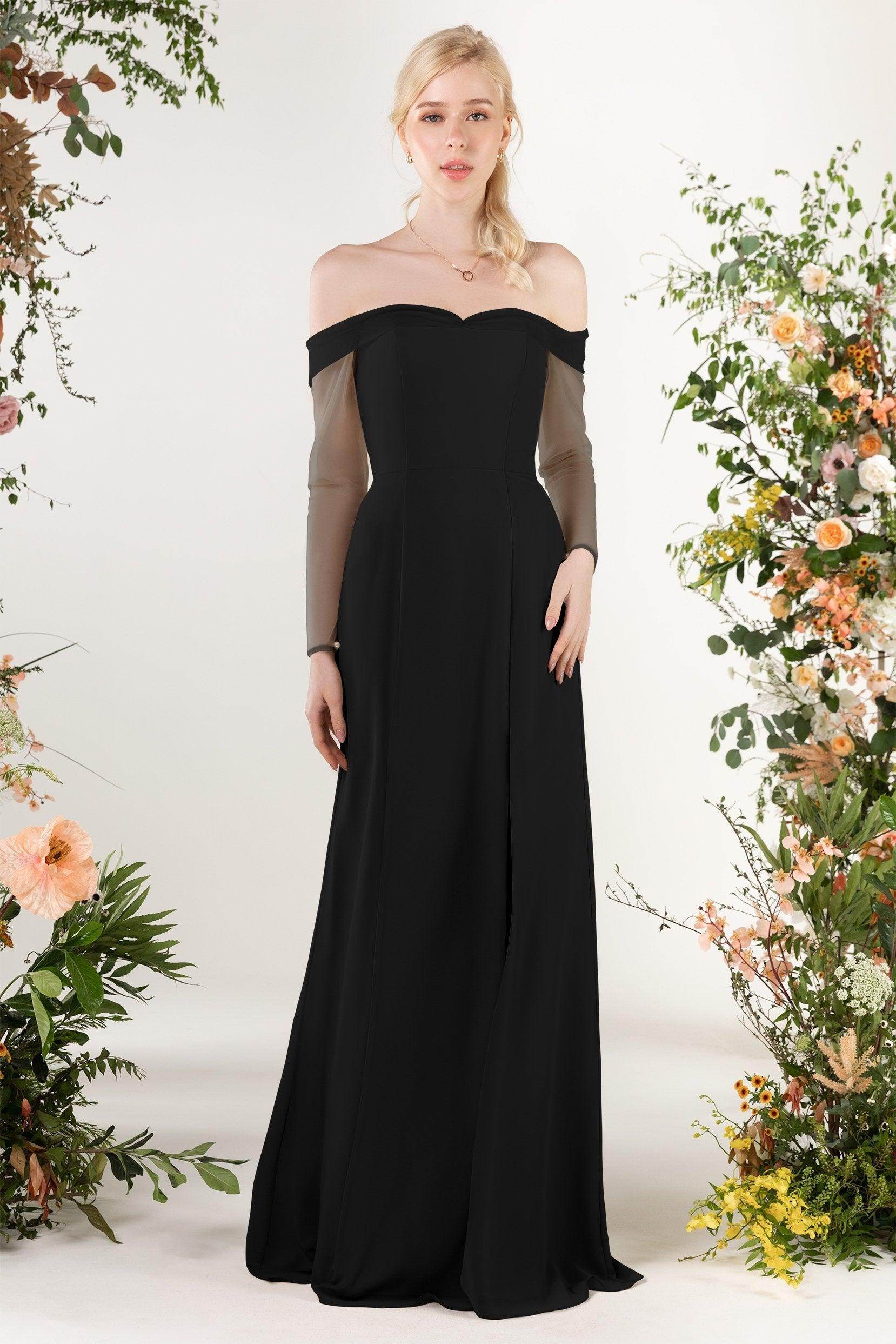 Trumpet Sweep-Brush Train Chiffon Bridesmaid Dress CB0480