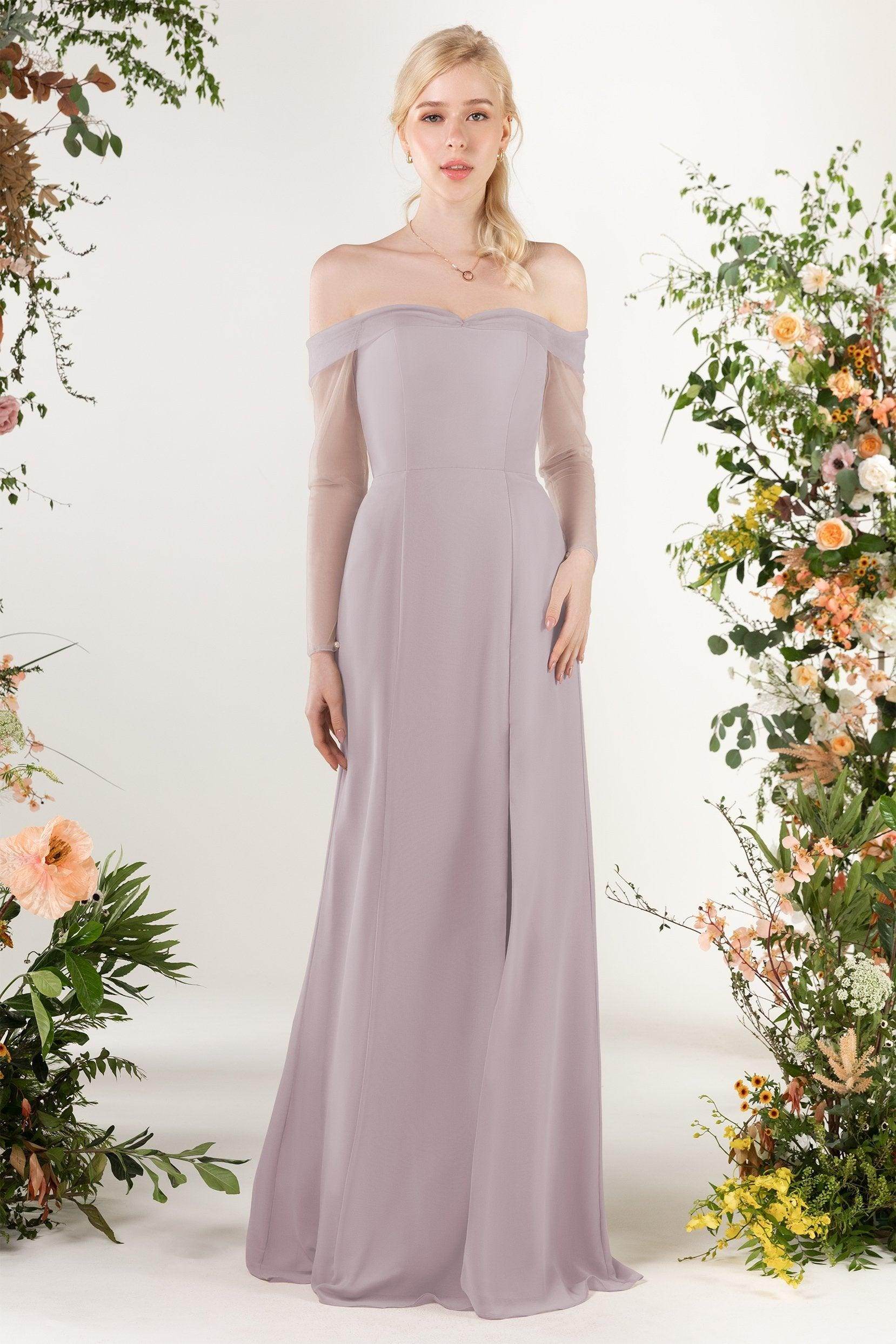 Trumpet Sweep-Brush Train Chiffon Bridesmaid Dress CB0480