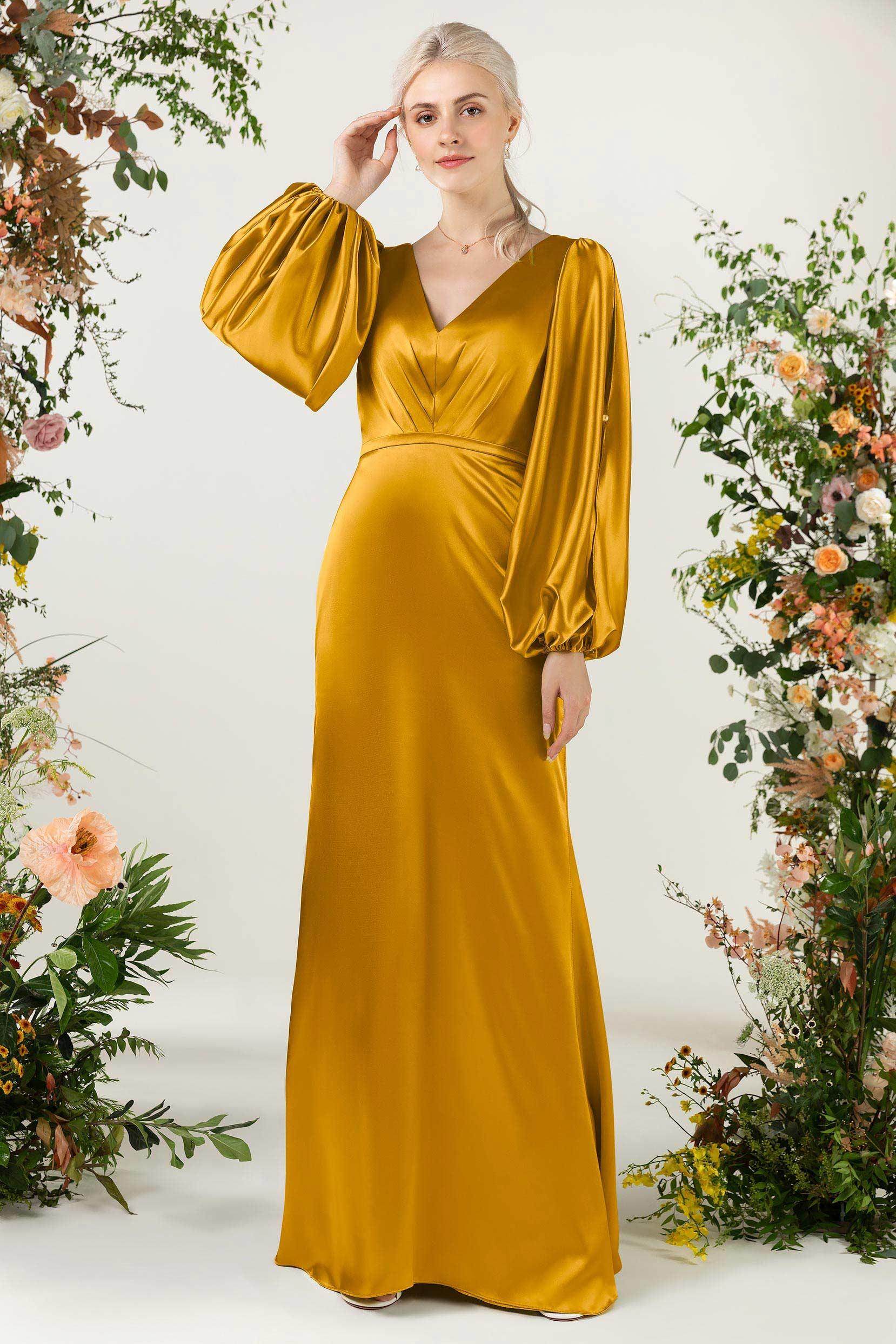 Trumpet Luxe Satin Bridesmaid Dress Formal Dresses CB0500