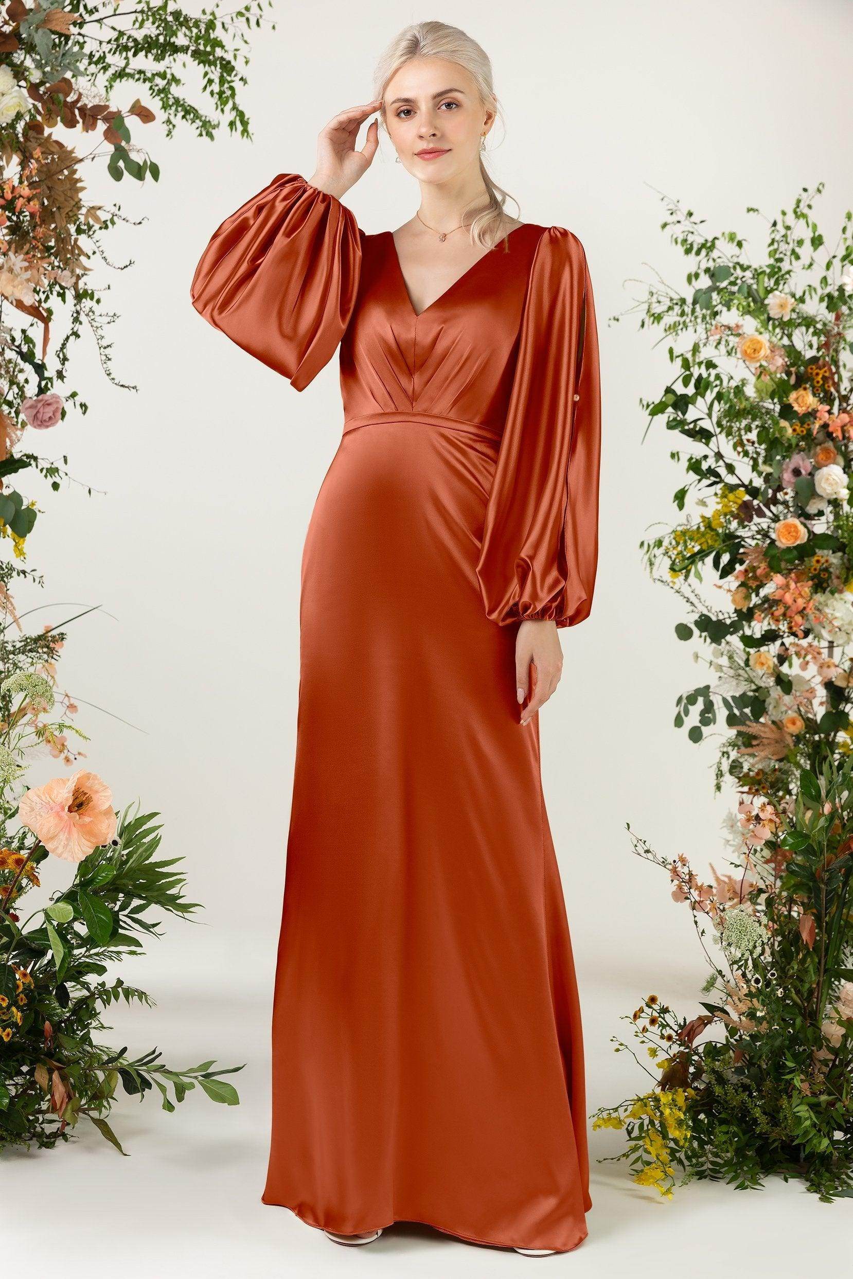 Trumpet Luxe Satin Bridesmaid Dress Formal Dresses CB0500