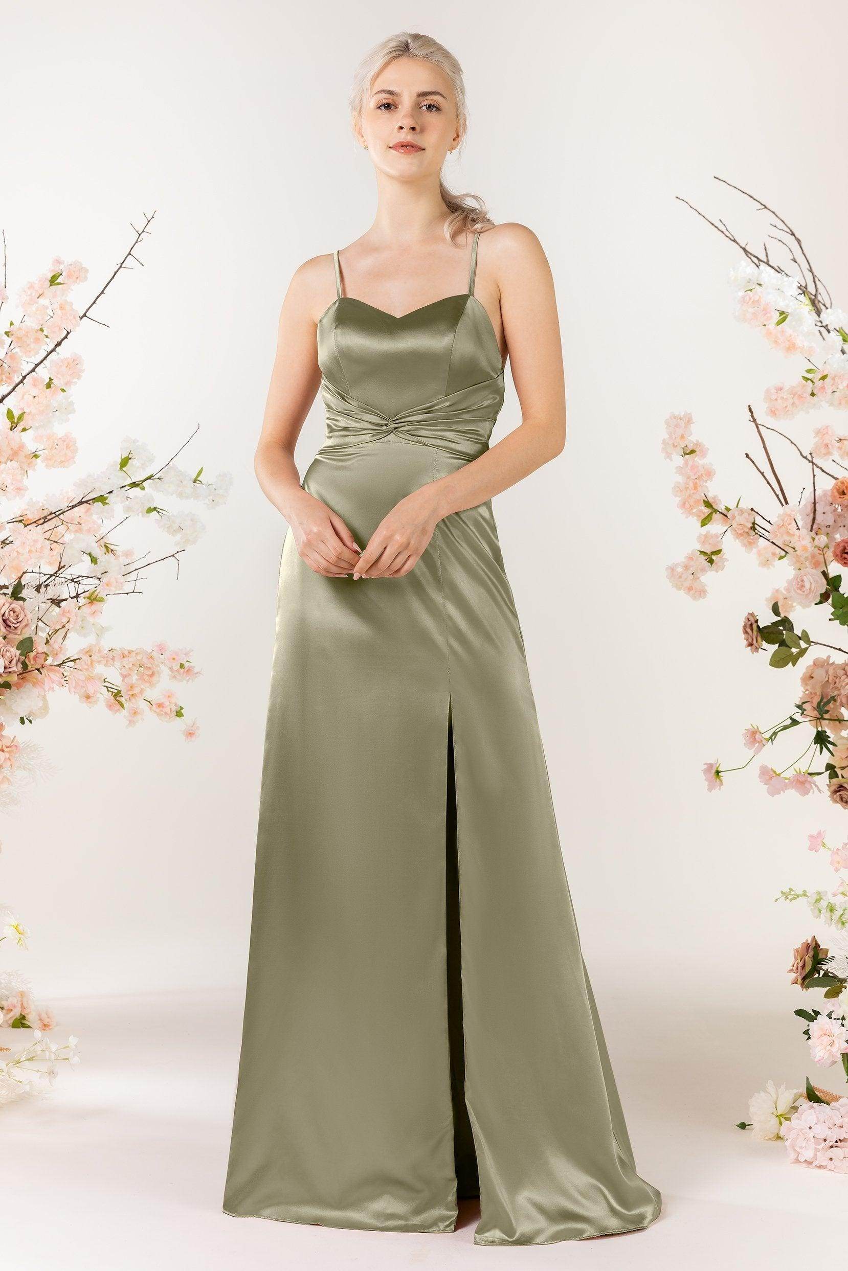 Sheath Luxe Satin Bridesmaid Dress Formal Dresses CB0507