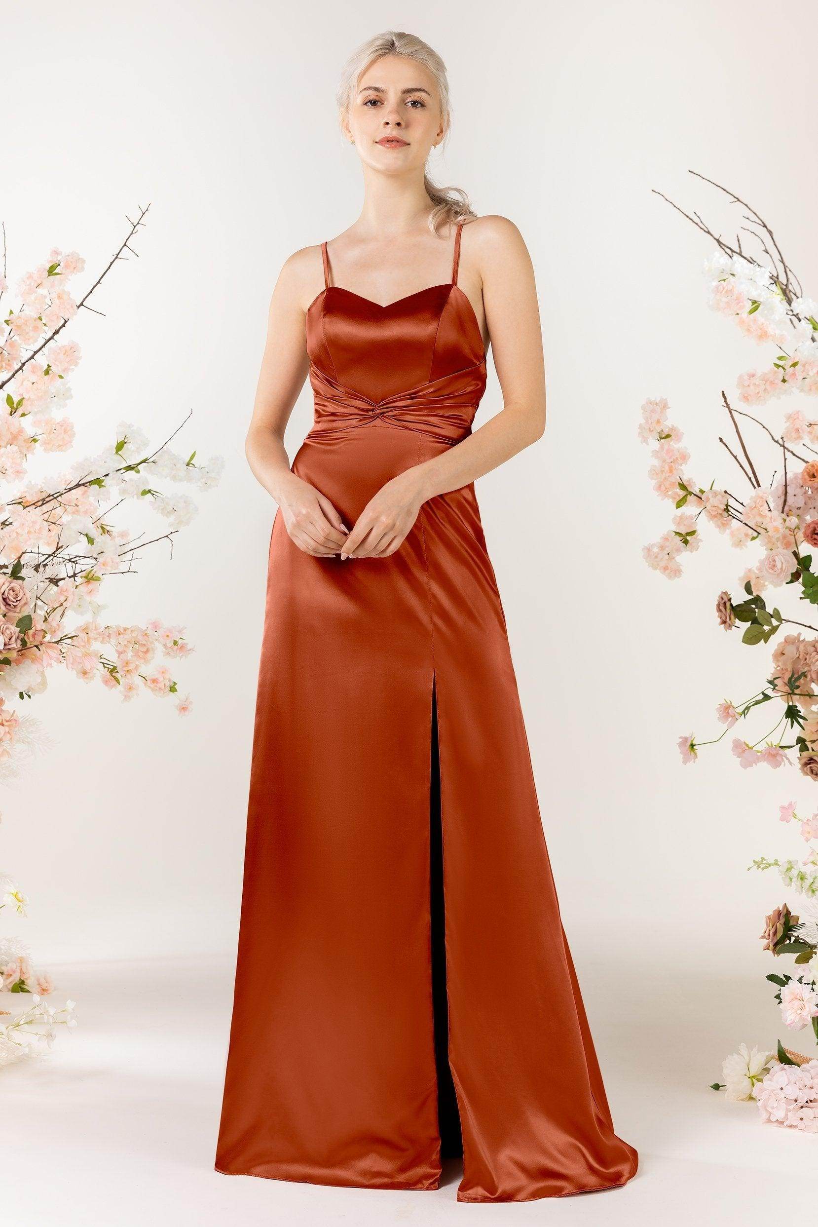 Sheath Luxe Satin Bridesmaid Dress Formal Dresses CB0507