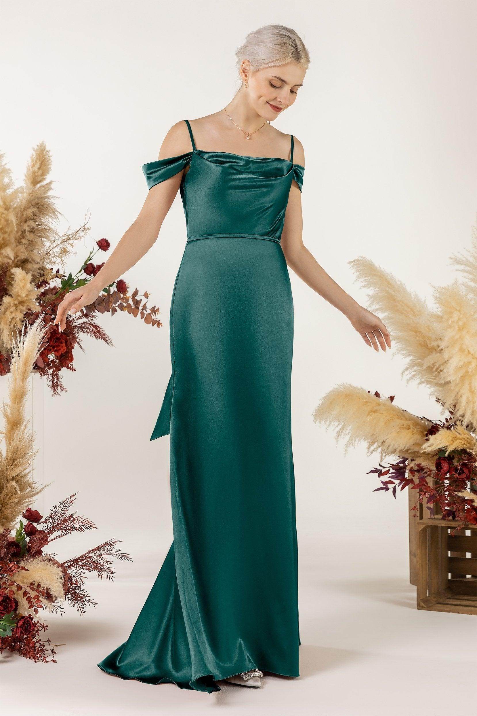 Trumpet Luxe Satin Bridesmaid Dress Formal Dresses CB0509