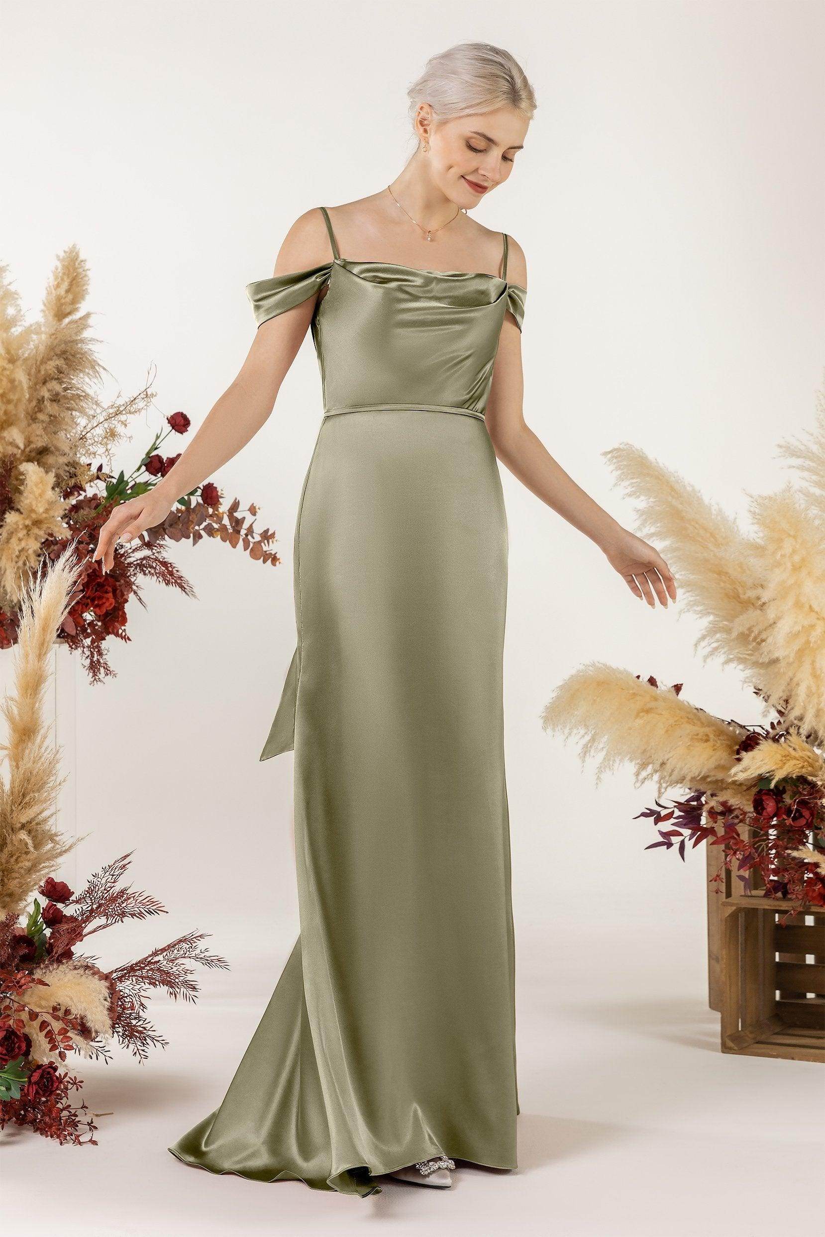 Trumpet Luxe Satin Bridesmaid Dress Formal Dresses CB0509