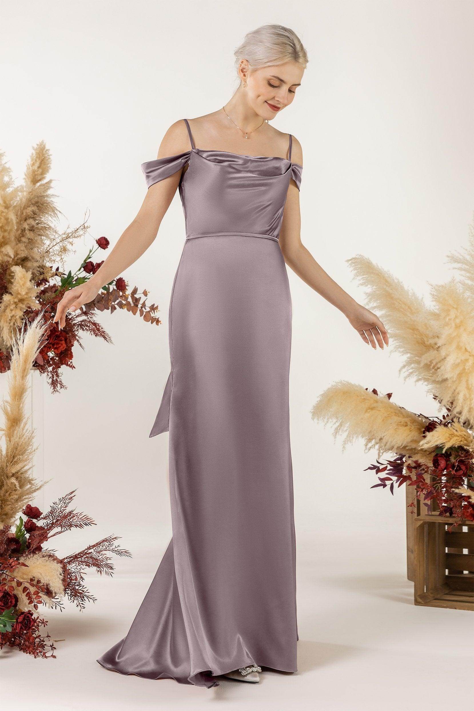 Trumpet Luxe Satin Bridesmaid Dress Formal Dresses CB0509