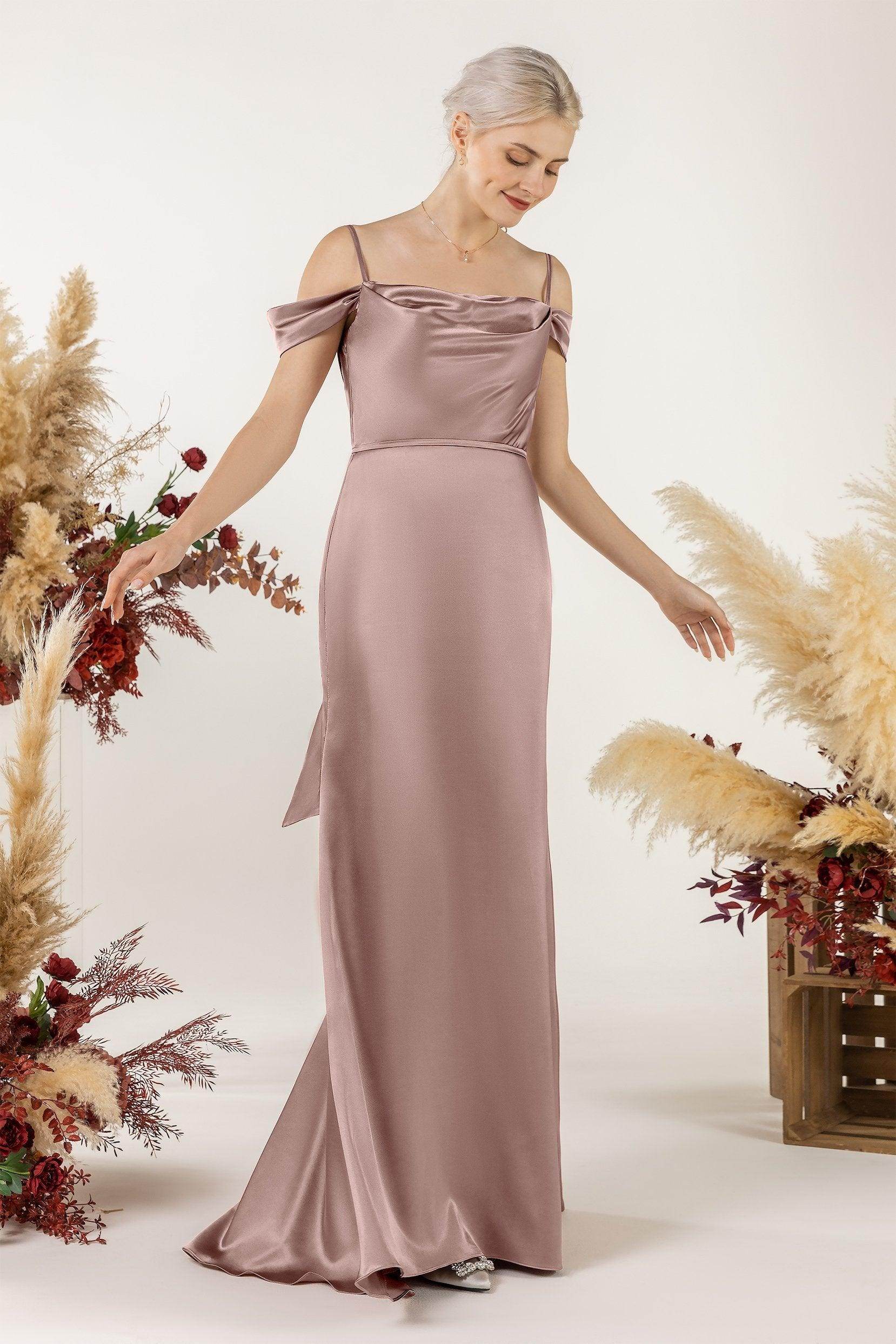 Trumpet Luxe Satin Bridesmaid Dress Formal Dresses CB0509