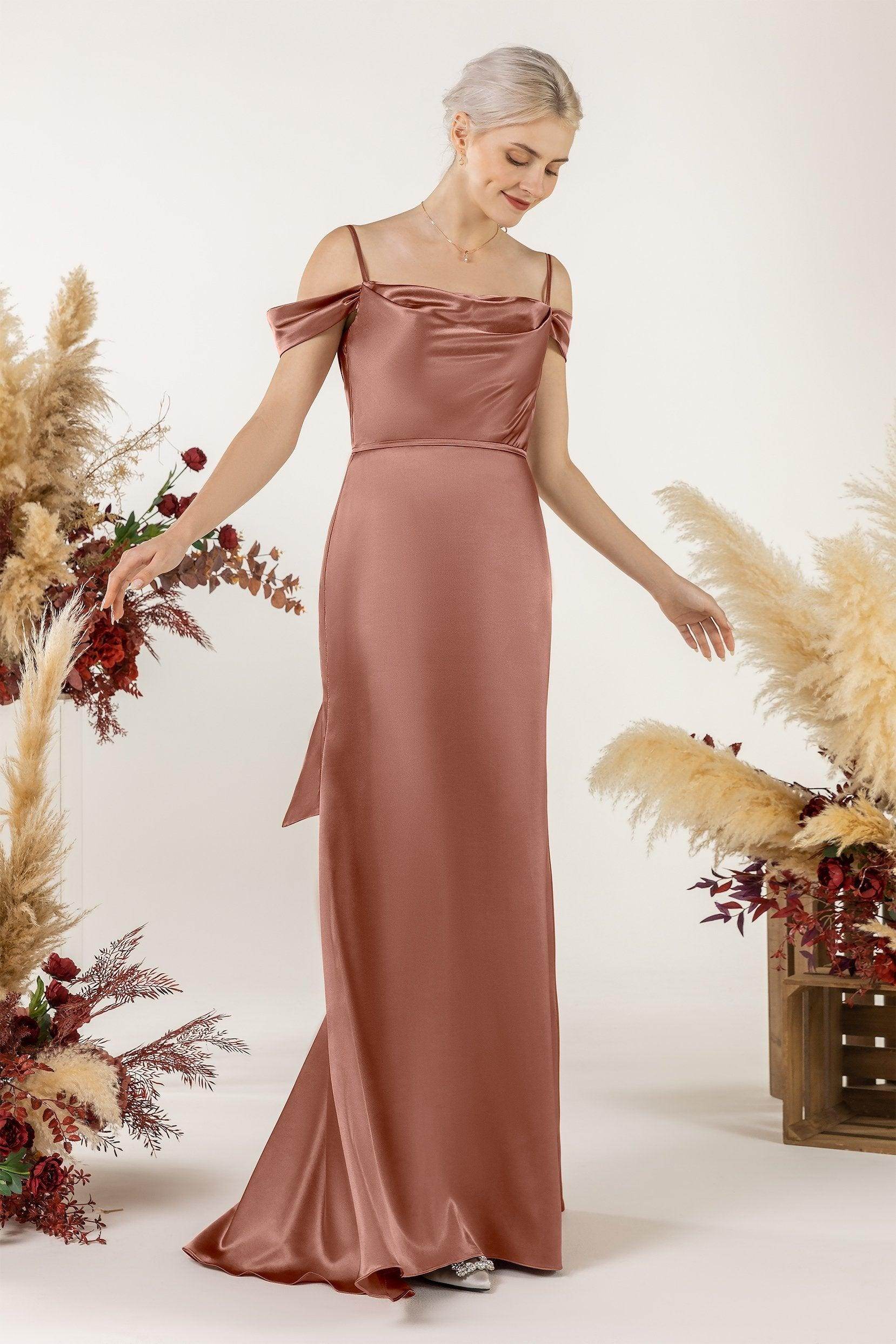 Trumpet Luxe Satin Bridesmaid Dress Formal Dresses CB0509