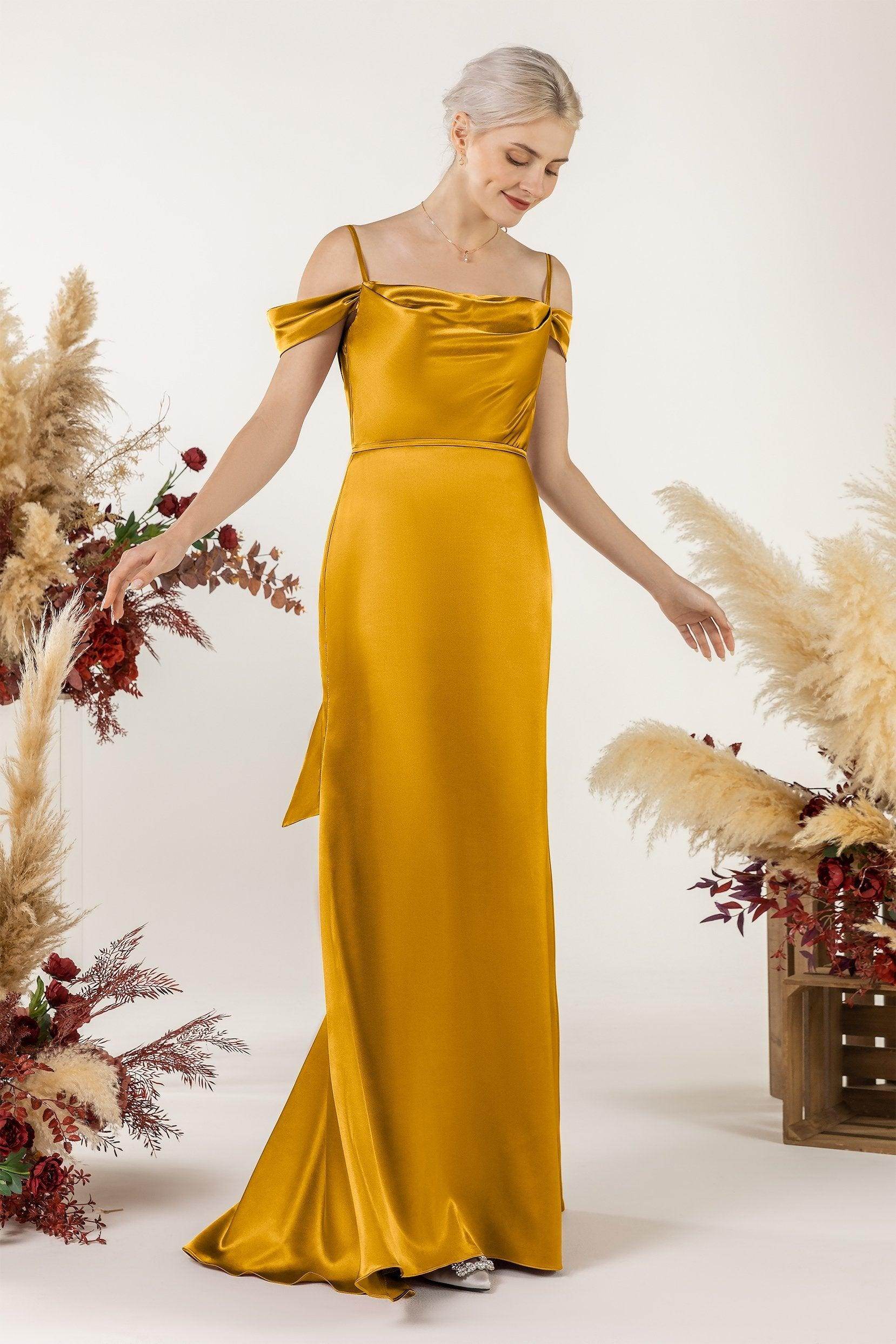 Trumpet Luxe Satin Bridesmaid Dress Formal Dresses CB0509