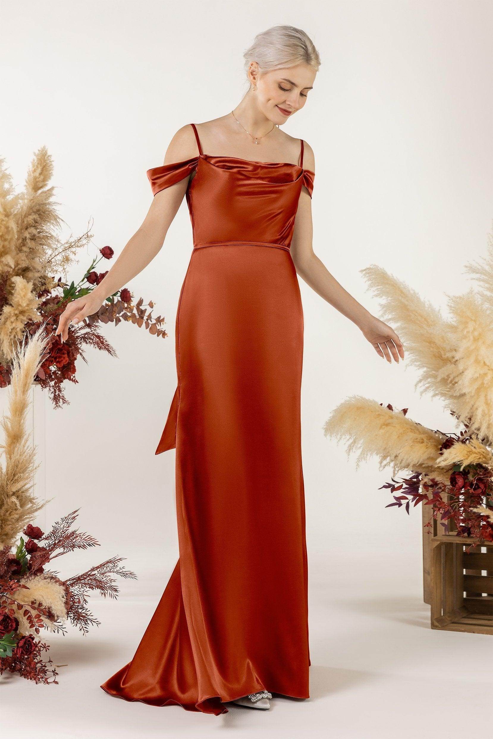 Trumpet Luxe Satin Bridesmaid Dress Formal Dresses CB0509